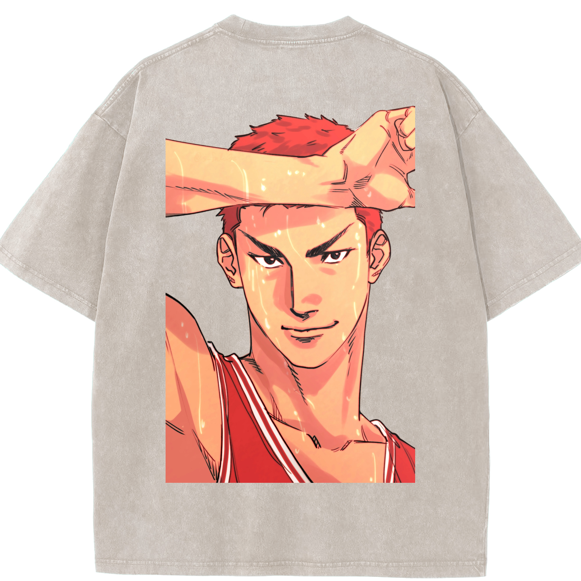 （画像用） SLAM DUNK／スラムダンク 綿100% ヴィンテージ風 半袖Tシャツ（背面プリント）
