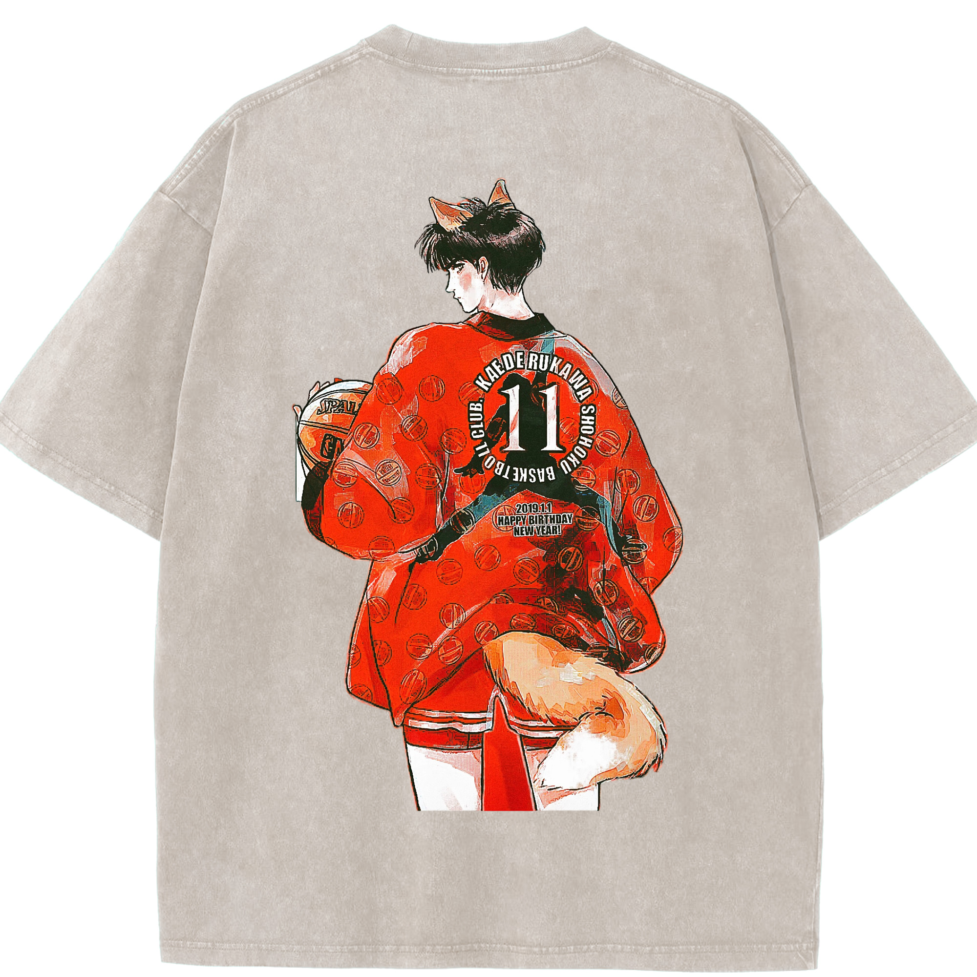 （画像用） SLAM DUNK／スラムダンク 綿100% ヴィンテージ風 半袖Tシャツ（背面プリント）