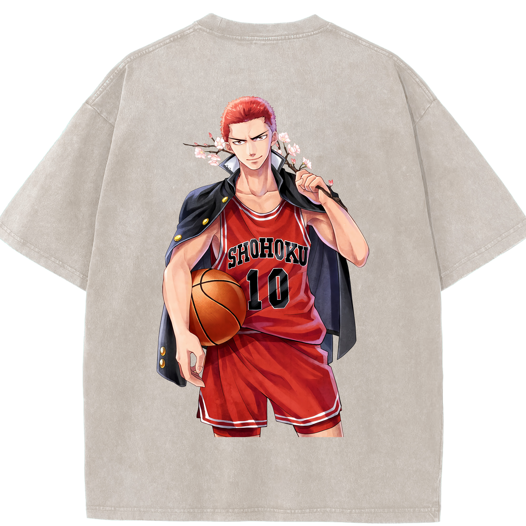 （画像用） SLAM DUNK／スラムダンク 綿100% ヴィンテージ風 半袖Tシャツ（背面プリント）