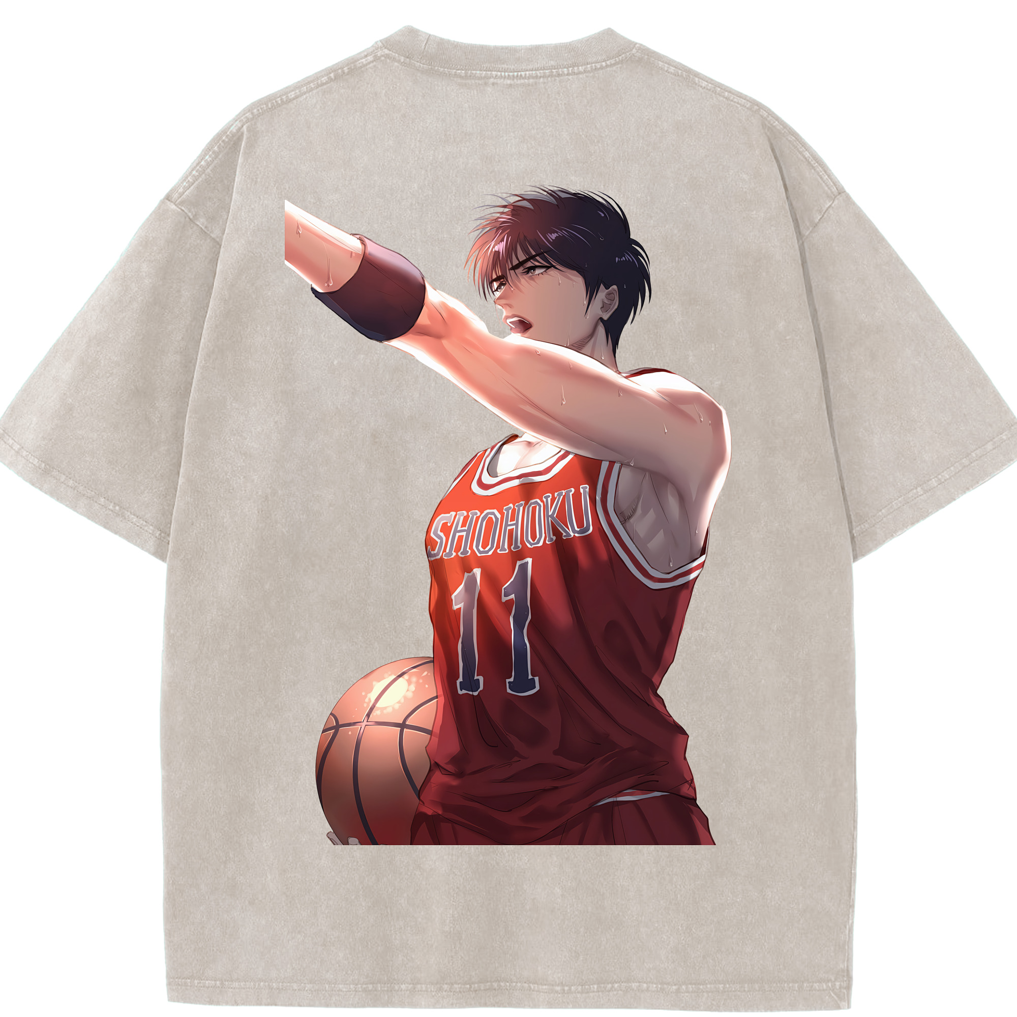 （画像用） SLAM DUNK／スラムダンク 綿100% ヴィンテージ風 半袖Tシャツ（背面プリント）