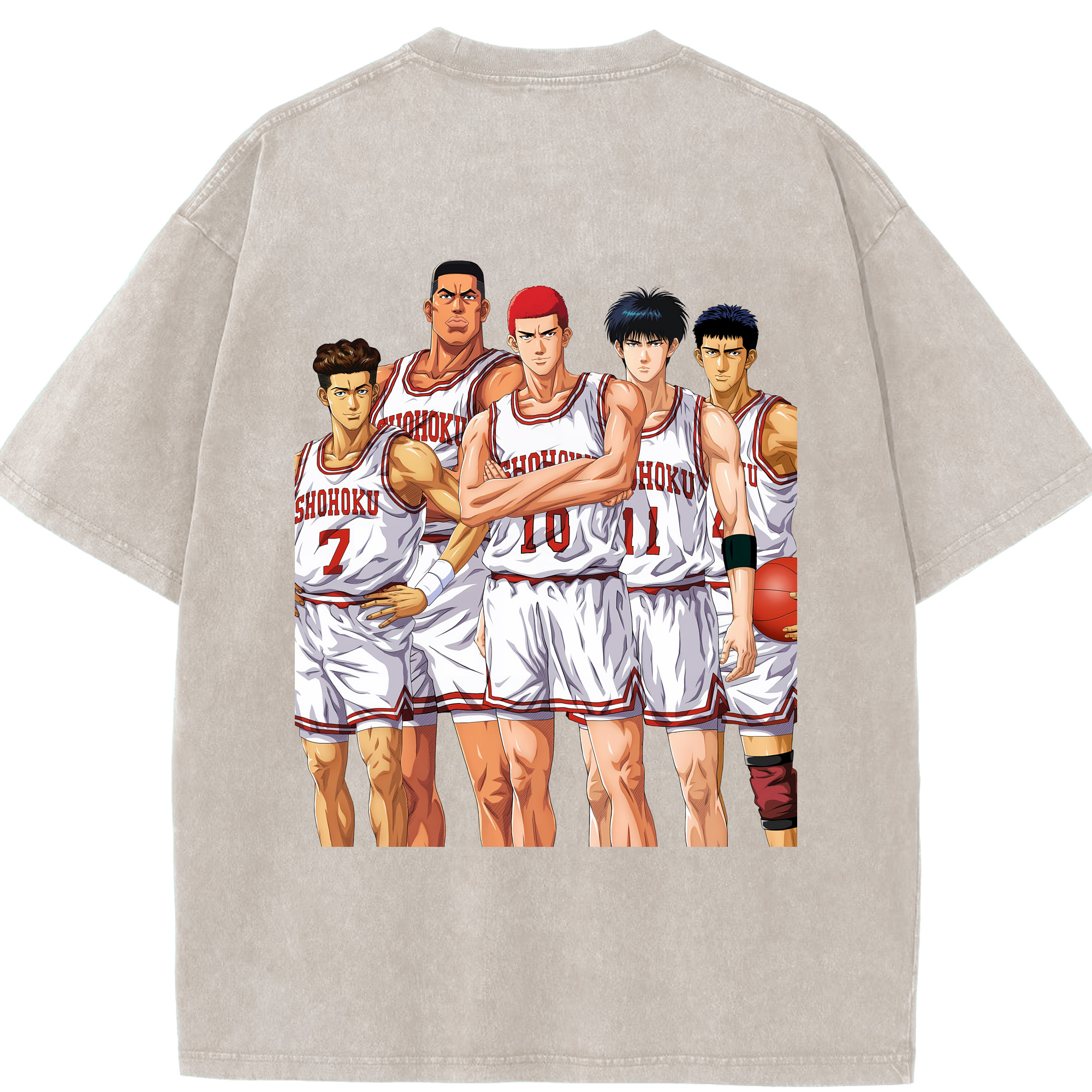 （画像用） SLAM DUNK／スラムダンク 綿100% ヴィンテージ風 半袖Tシャツ（背面プリント）