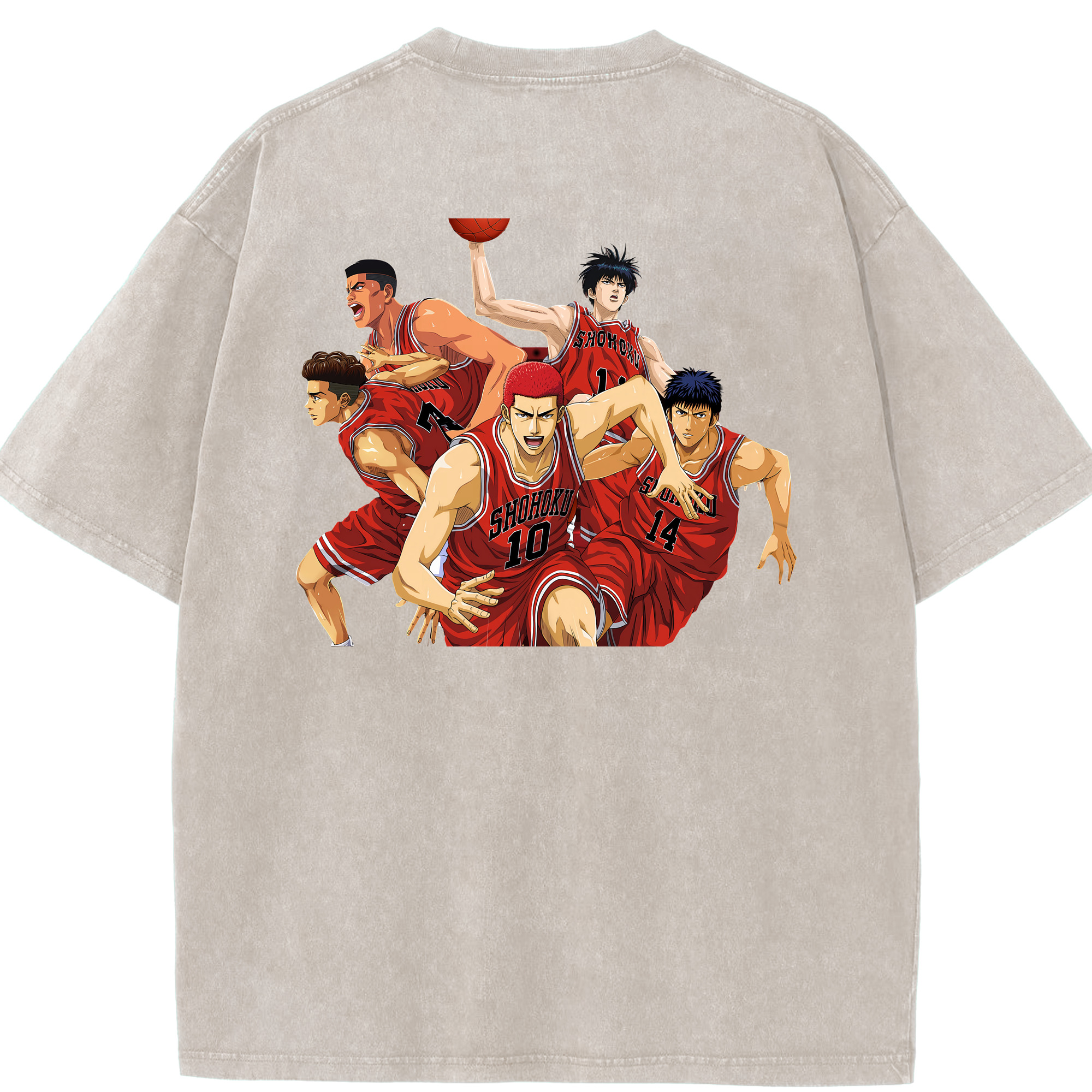 （画像用） SLAM DUNK／スラムダンク 綿100% ヴィンテージ風 半袖Tシャツ（背面プリント）