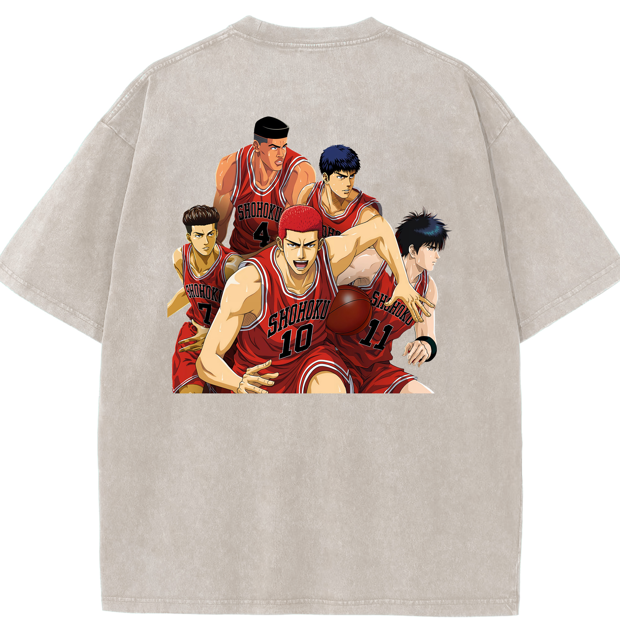 （画像用） SLAM DUNK／スラムダンク 綿100% ヴィンテージ風 半袖Tシャツ（背面プリント）