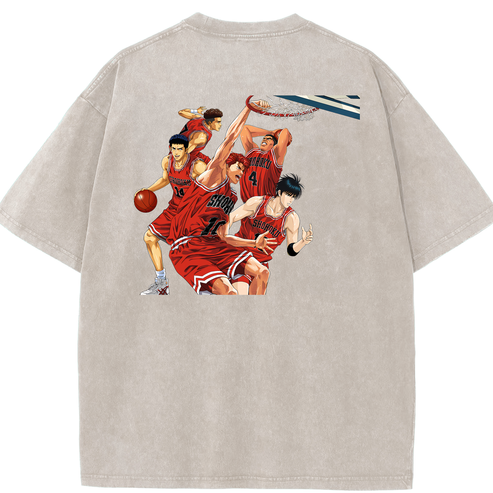 （画像用） SLAM DUNK／スラムダンク 綿100% ヴィンテージ風 半袖Tシャツ（背面プリント）