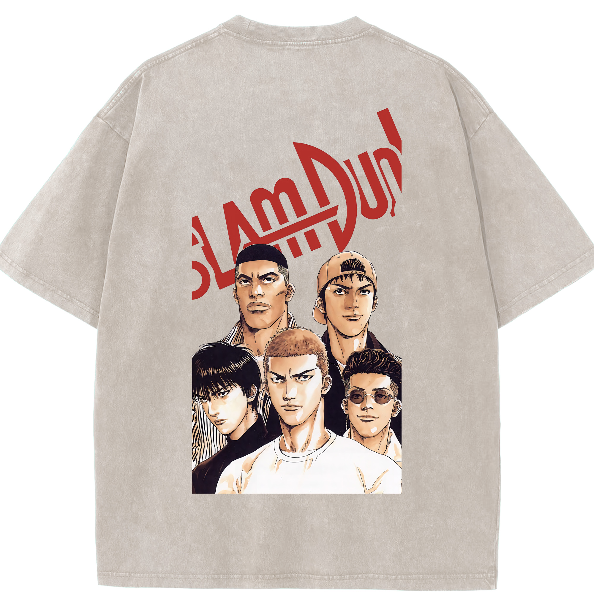 （画像用） SLAM DUNK／スラムダンク 綿100% ヴィンテージ風 半袖Tシャツ（背面プリント）