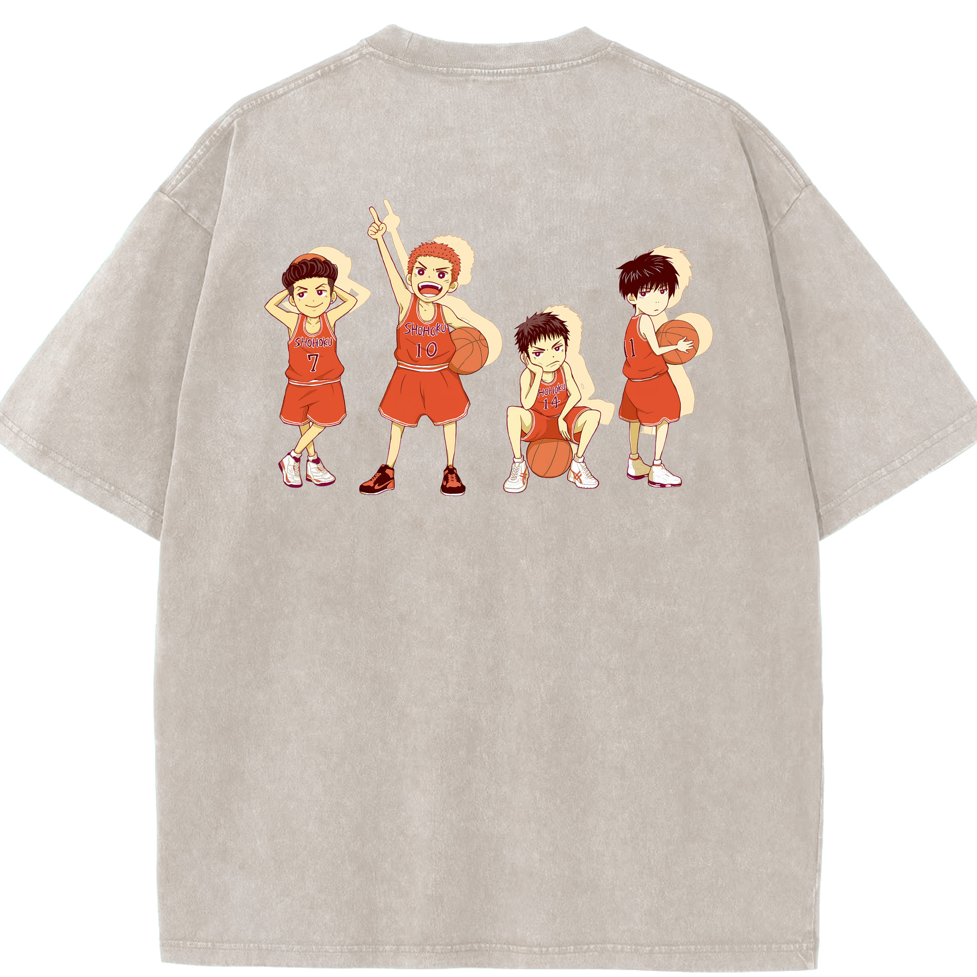 （画像用） SLAM DUNK／スラムダンク 綿100% ヴィンテージ風 半袖Tシャツ（背面プリント）