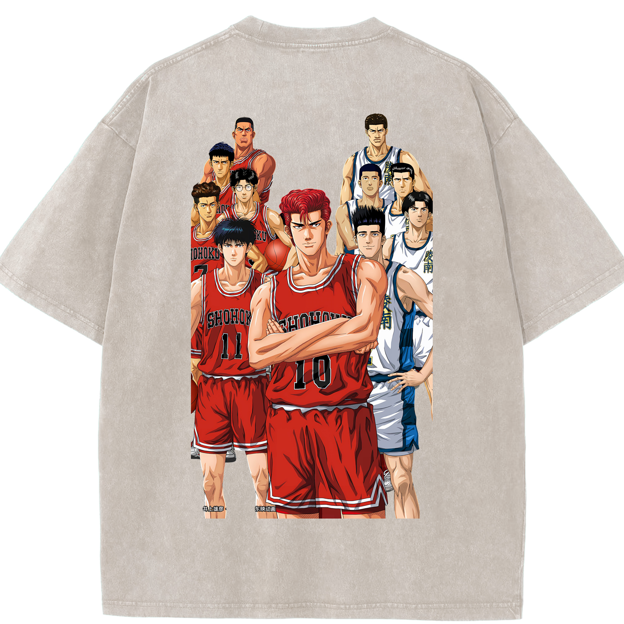 （画像用） SLAM DUNK／スラムダンク 綿100% ヴィンテージ風 半袖Tシャツ（背面プリント）