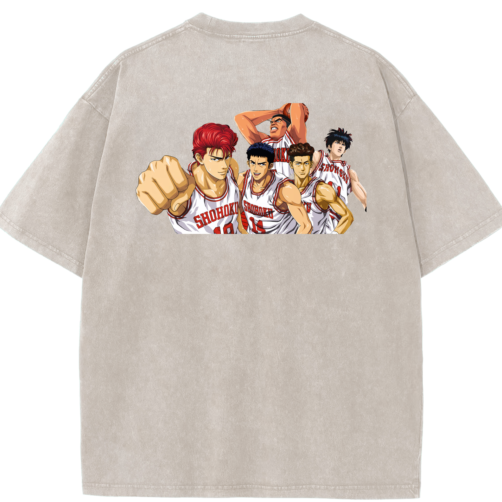 （画像用） SLAM DUNK／スラムダンク 綿100% ヴィンテージ風 半袖Tシャツ（背面プリント）