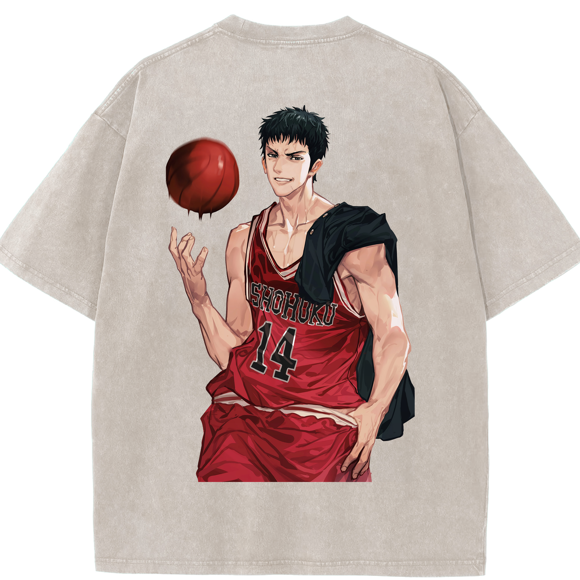 （画像用） SLAM DUNK／スラムダンク 綿100% ヴィンテージ風 半袖Tシャツ（背面プリント）