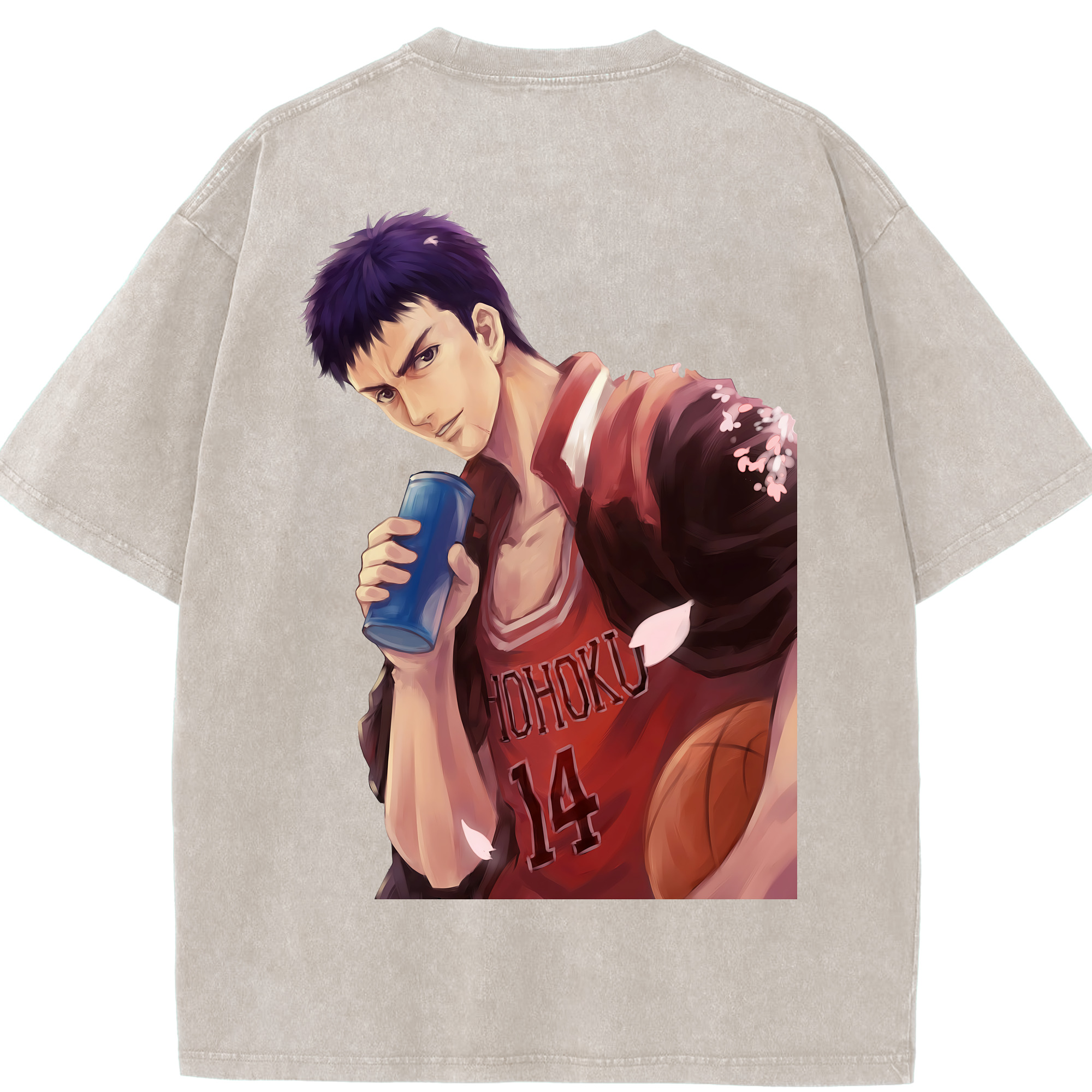 （画像用） SLAM DUNK／スラムダンク 綿100% ヴィンテージ風 半袖Tシャツ（背面プリント）
