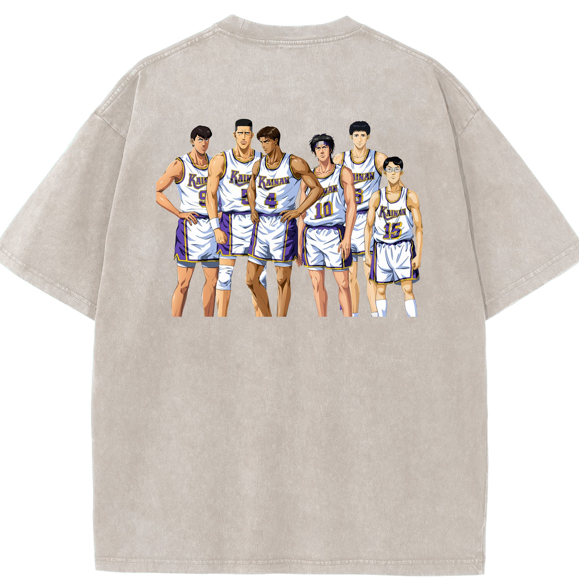 （画像用） SLAM DUNK／スラムダンク 綿100% ヴィンテージ風 半袖Tシャツ（背面プリント）