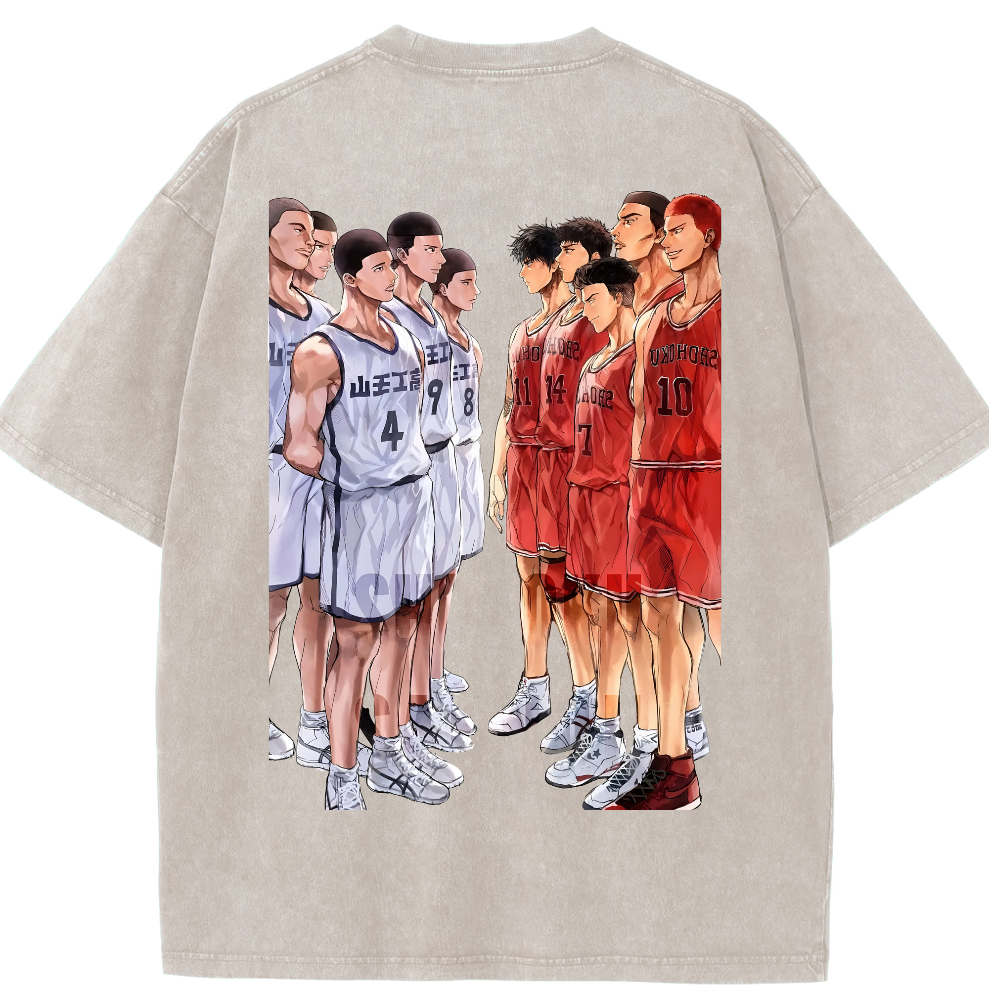 （画像用） SLAM DUNK／スラムダンク 綿100% ヴィンテージ風 半袖Tシャツ（背面プリント）