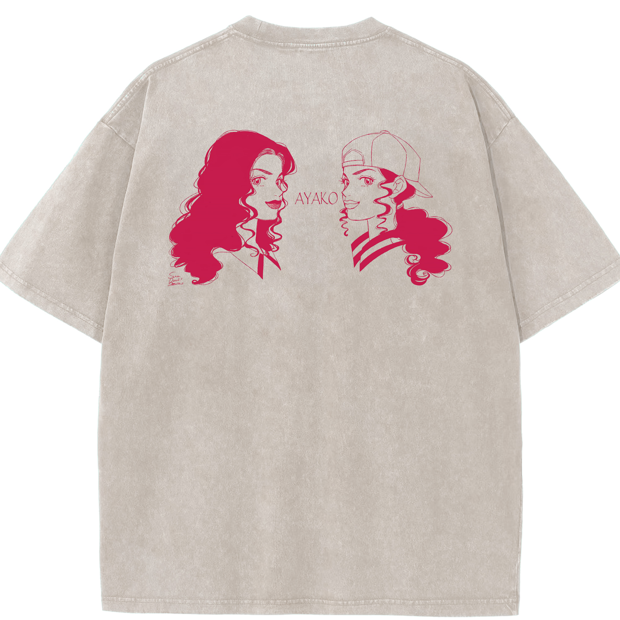 SLAM DUNK／スラムダンク 綿100% ヴィンテージ風 半袖Tシャツ（背面プリント）