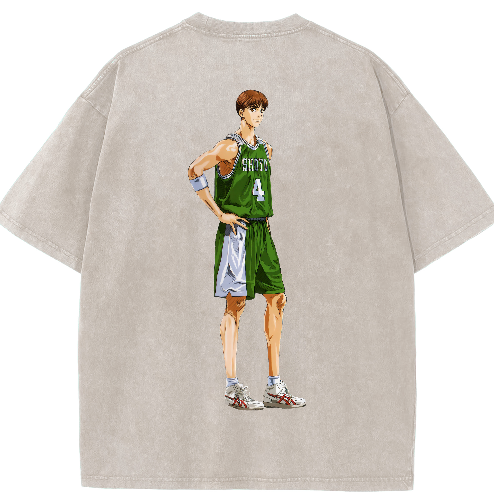 SLAM DUNK／スラムダンク 綿100% ヴィンテージ風 半袖Tシャツ（背面プリント）