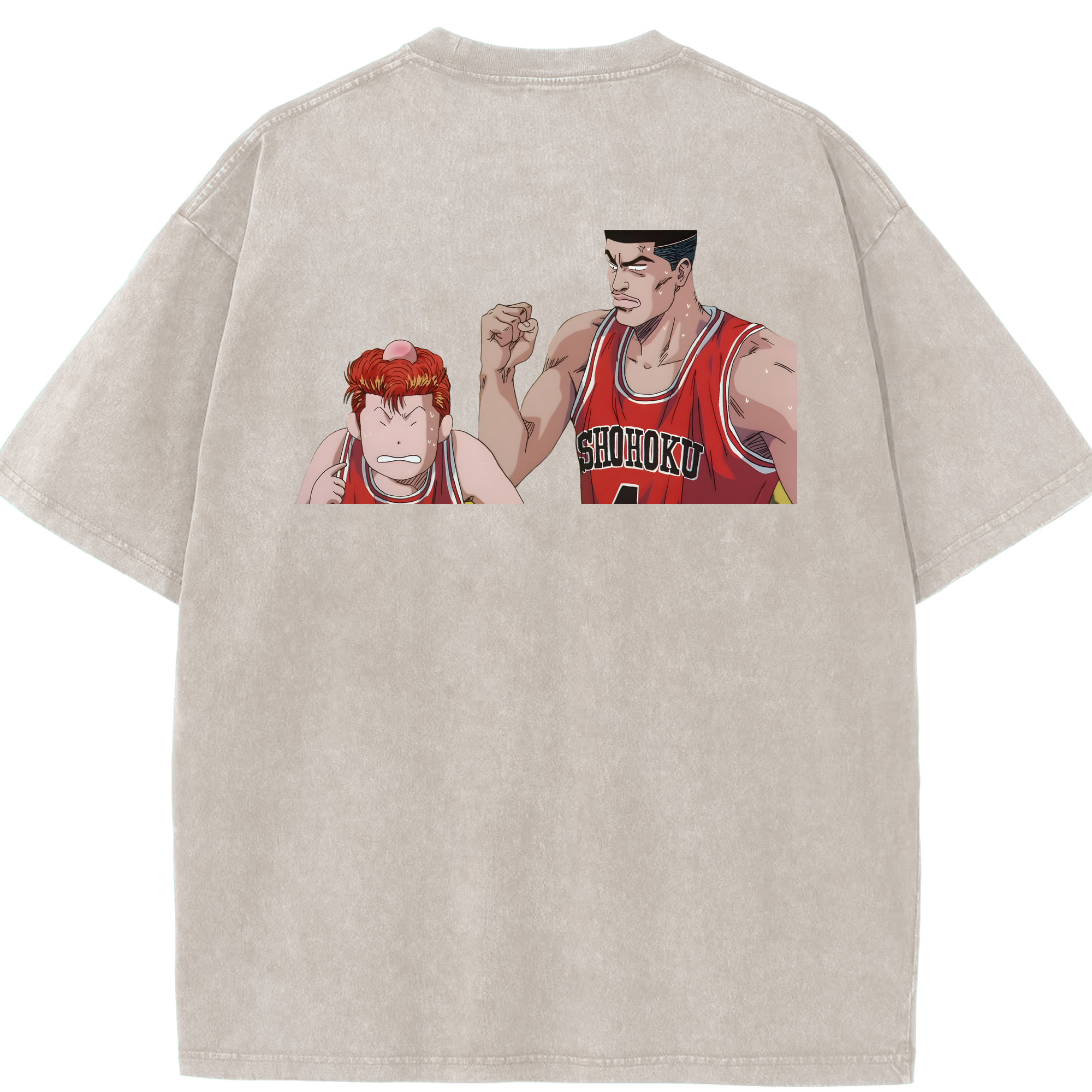 SLAM DUNK／スラムダンク 綿100% ヴィンテージ風 半袖Tシャツ（背面プリント）
