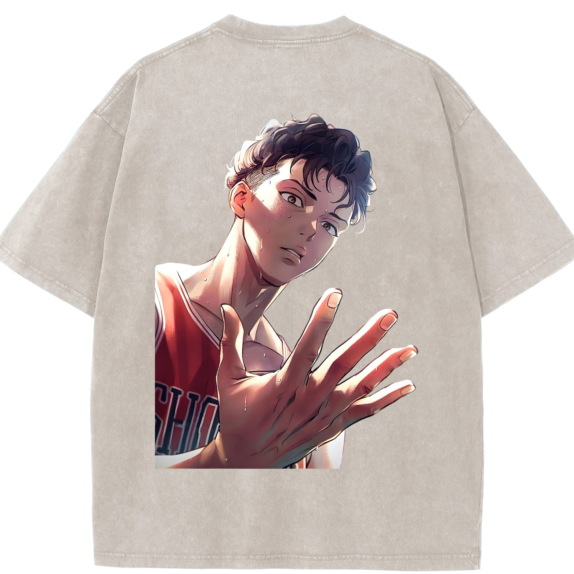 SLAM DUNK／スラムダンク 綿100% ヴィンテージ風 半袖Tシャツ（背面プリント）