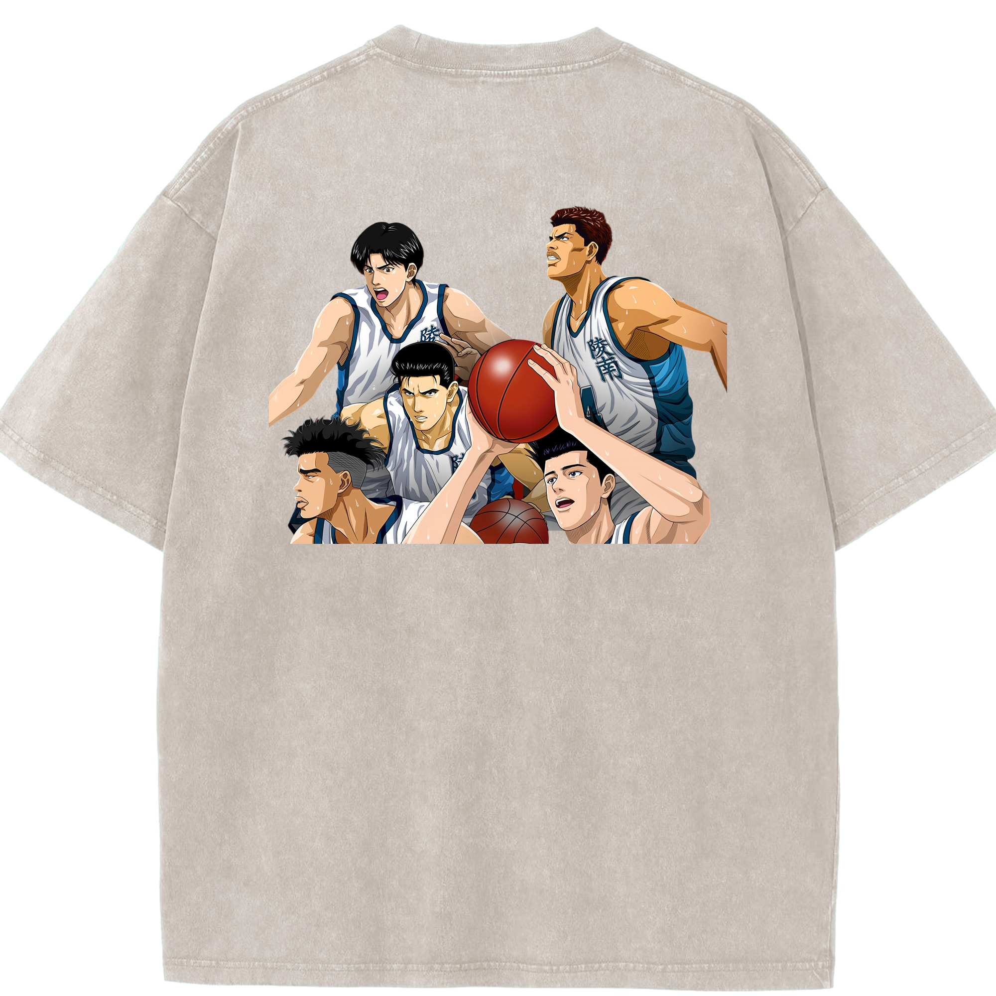 SLAM DUNK／スラムダンク 綿100% ヴィンテージ風 半袖Tシャツ（背面プリント）