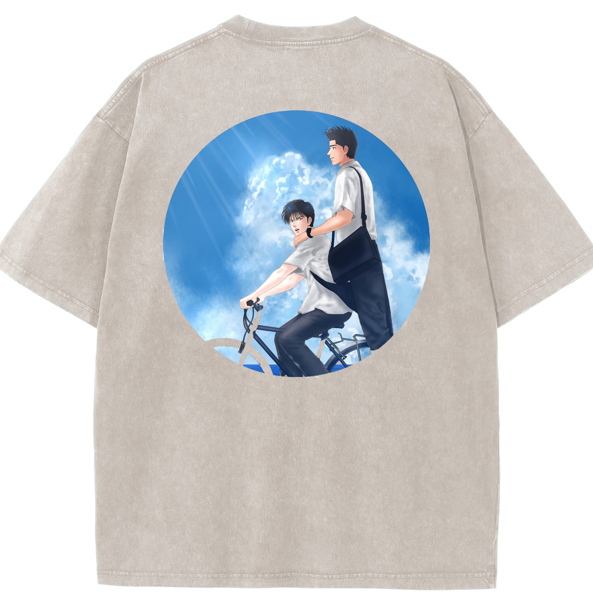 SLAM DUNK／スラムダンク 綿100% ヴィンテージ風 半袖Tシャツ（背面プリント）