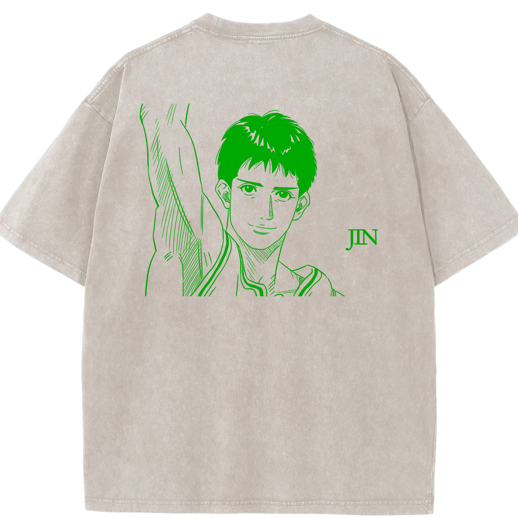 SLAM DUNK／スラムダンク 綿100% ヴィンテージ風 半袖Tシャツ（背面プリント）