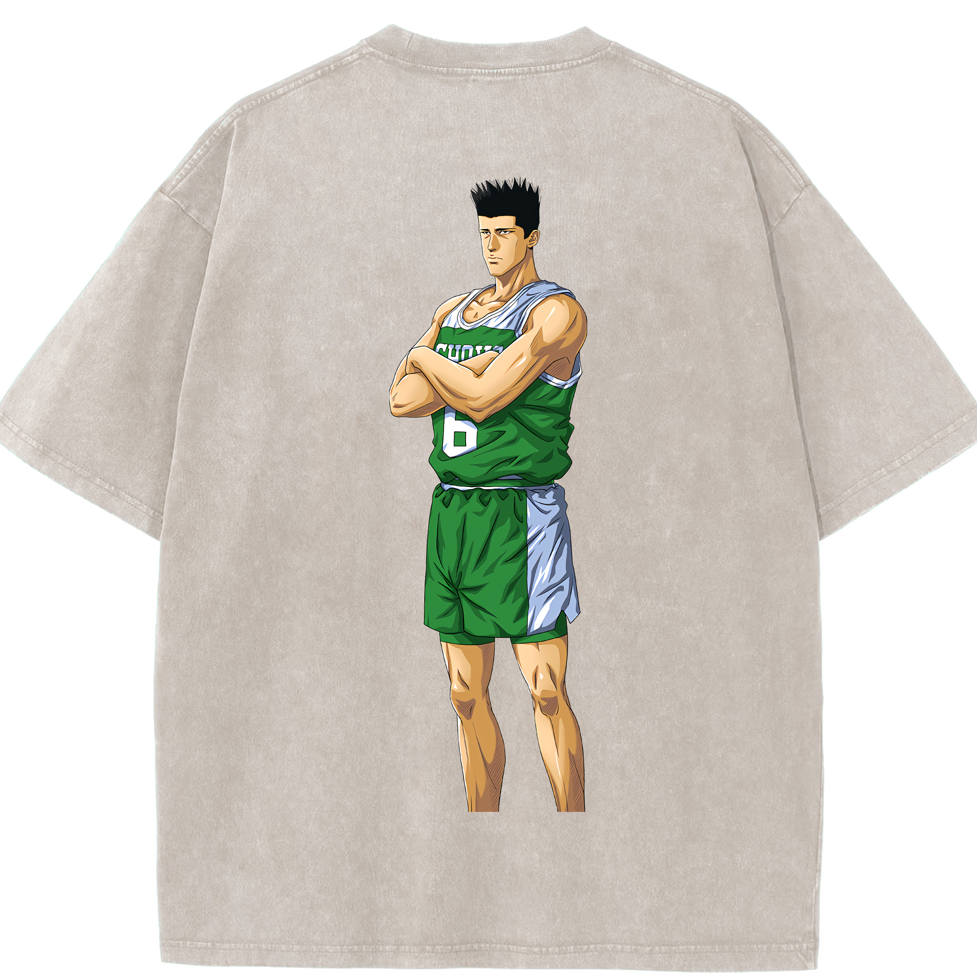 SLAM DUNK／スラムダンク 綿100% ヴィンテージ風 半袖Tシャツ（背面プリント）