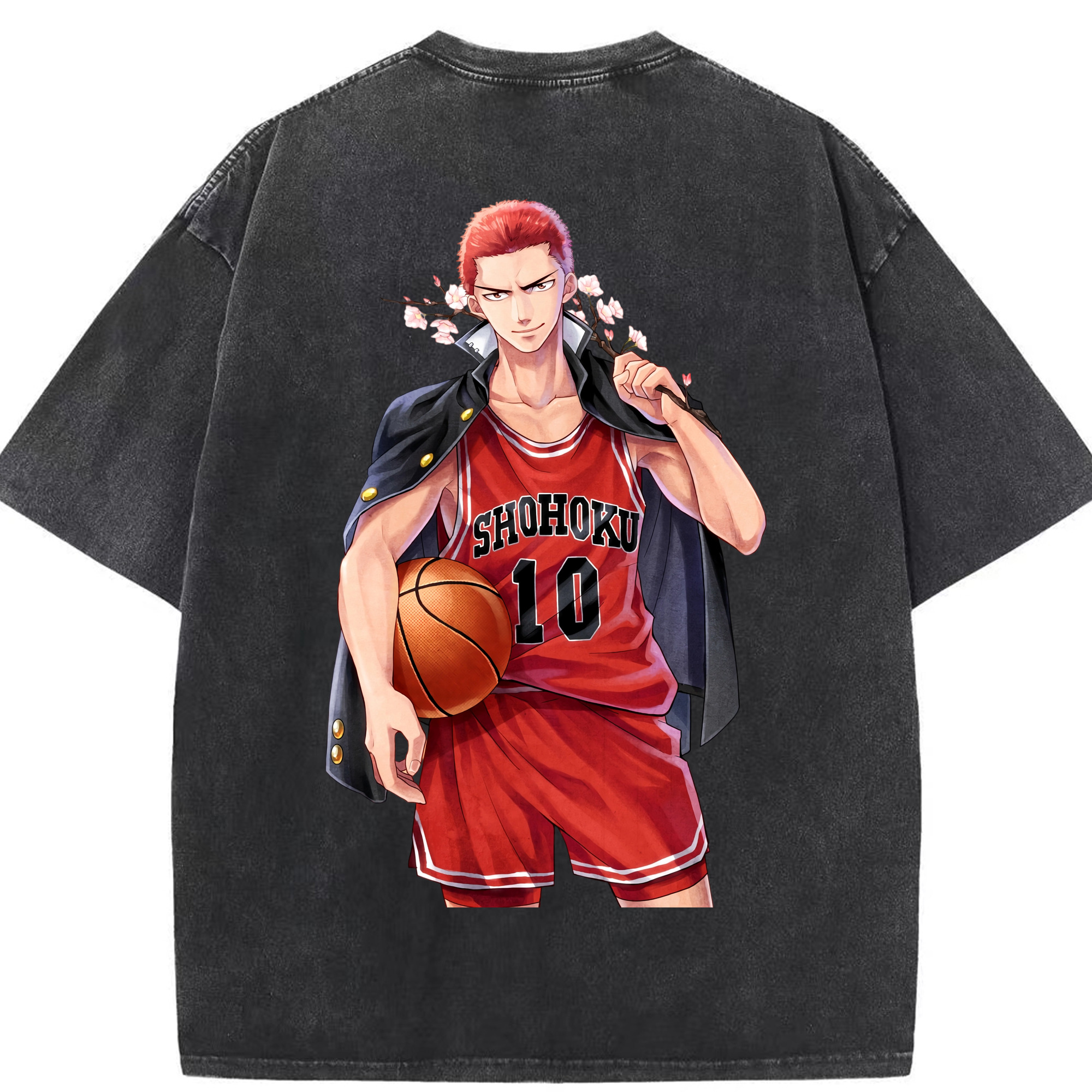 （画像用） SLAM DUNK／スラムダンク 綿100% ヴィンテージ風 半袖Tシャツ（背面プリント）