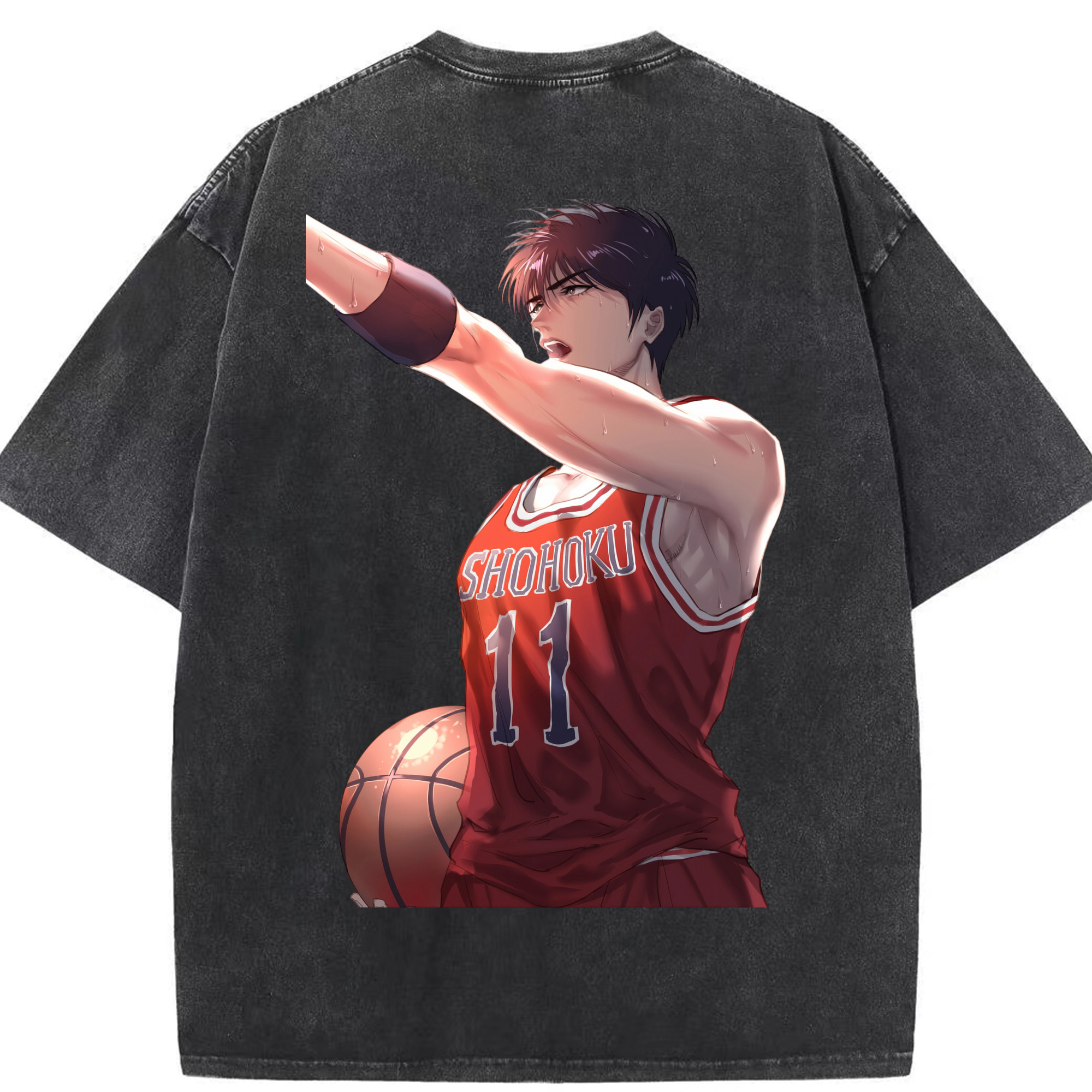 （画像用） SLAM DUNK／スラムダンク 綿100% ヴィンテージ風 半袖Tシャツ（背面プリント）