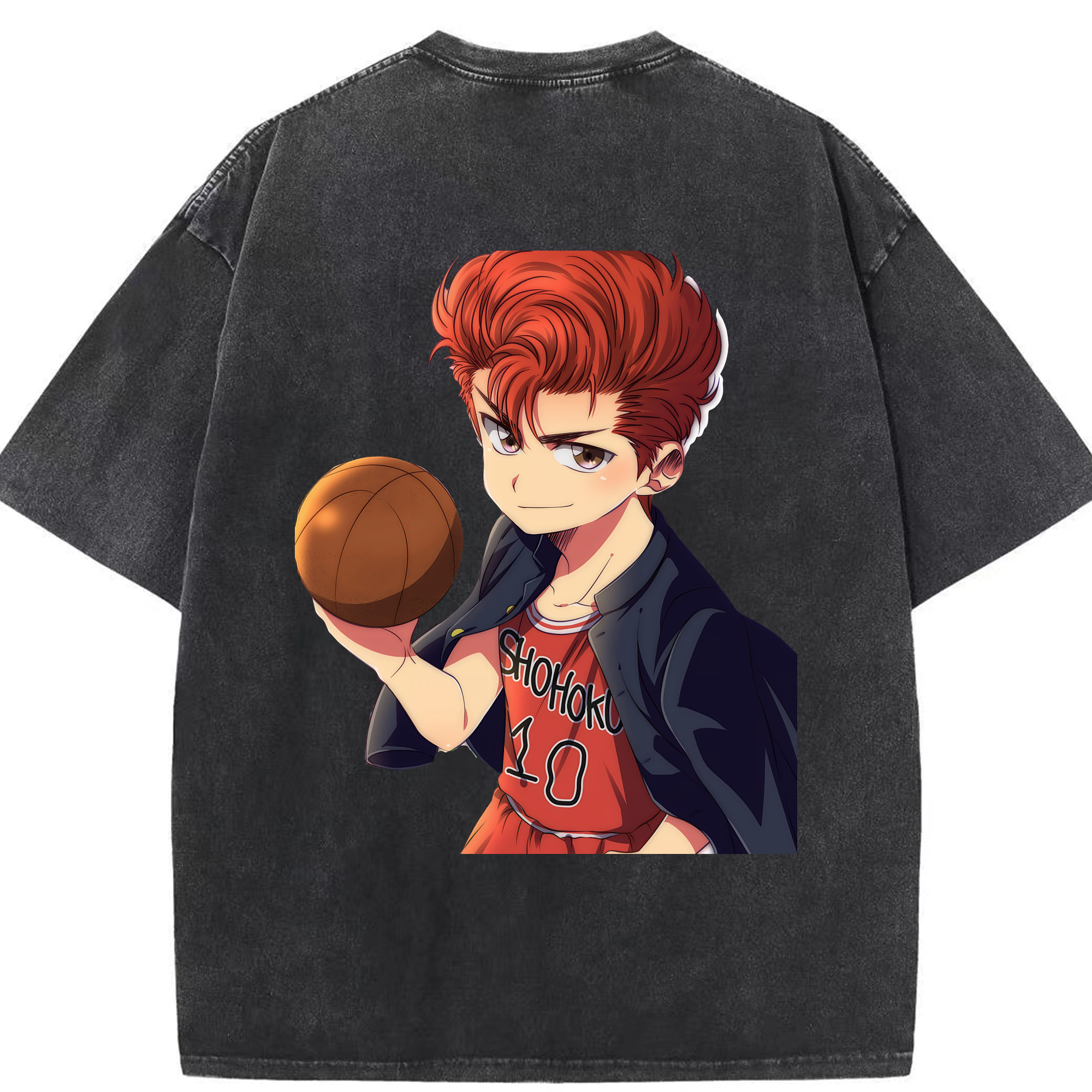 （画像用） SLAM DUNK／スラムダンク 綿100% ヴィンテージ風 半袖Tシャツ（背面プリント）
