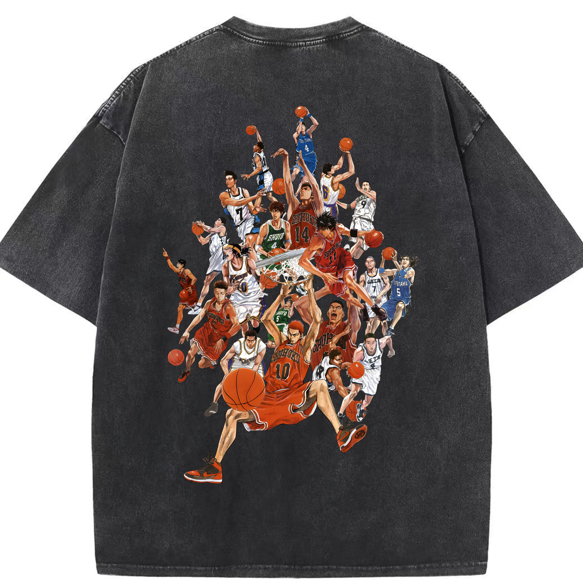 （画像用） SLAM DUNK／スラムダンク 綿100% ヴィンテージ風 半袖Tシャツ（背面プリント）