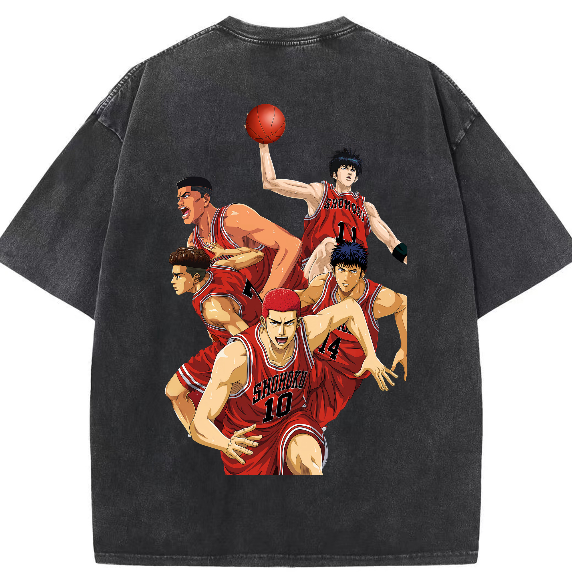 （画像用） SLAM DUNK／スラムダンク 綿100% ヴィンテージ風 半袖Tシャツ（背面プリント）