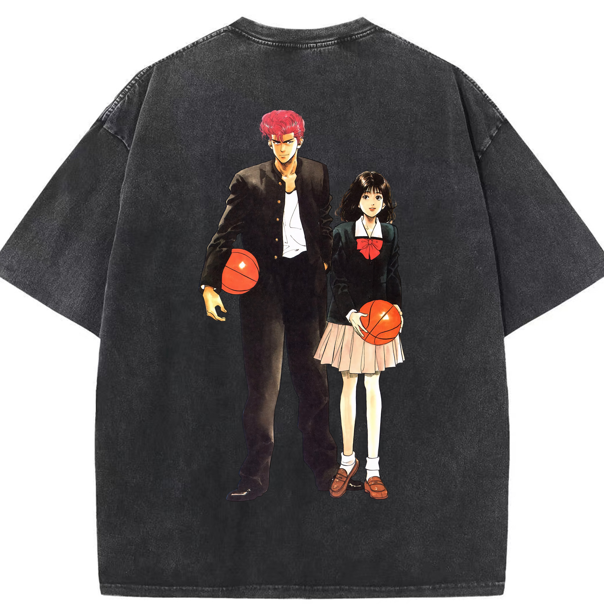 （画像用） SLAM DUNK／スラムダンク 綿100% ヴィンテージ風 半袖Tシャツ（背面プリント）