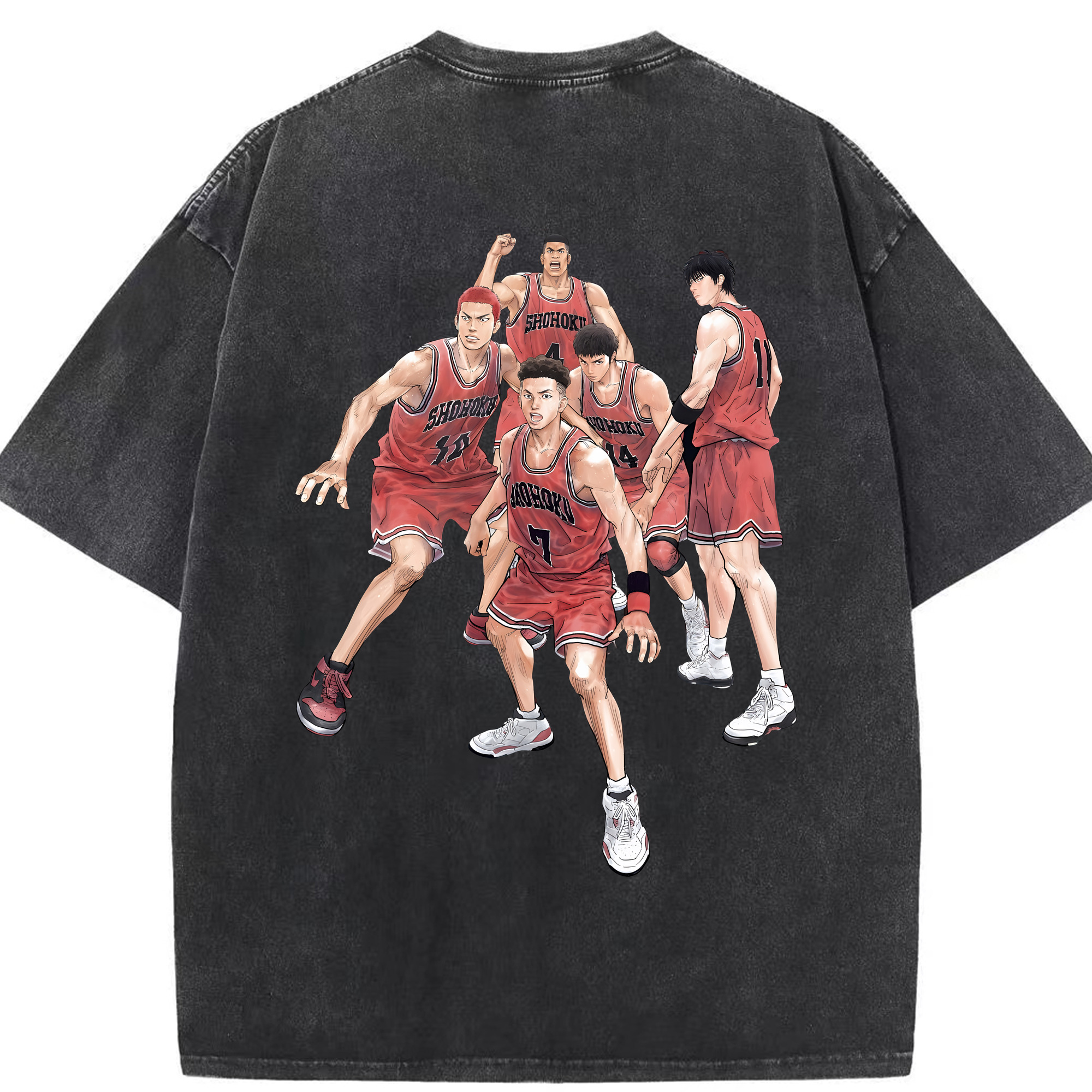 （画像用） SLAM DUNK／スラムダンク 綿100% ヴィンテージ風 半袖Tシャツ（背面プリント）