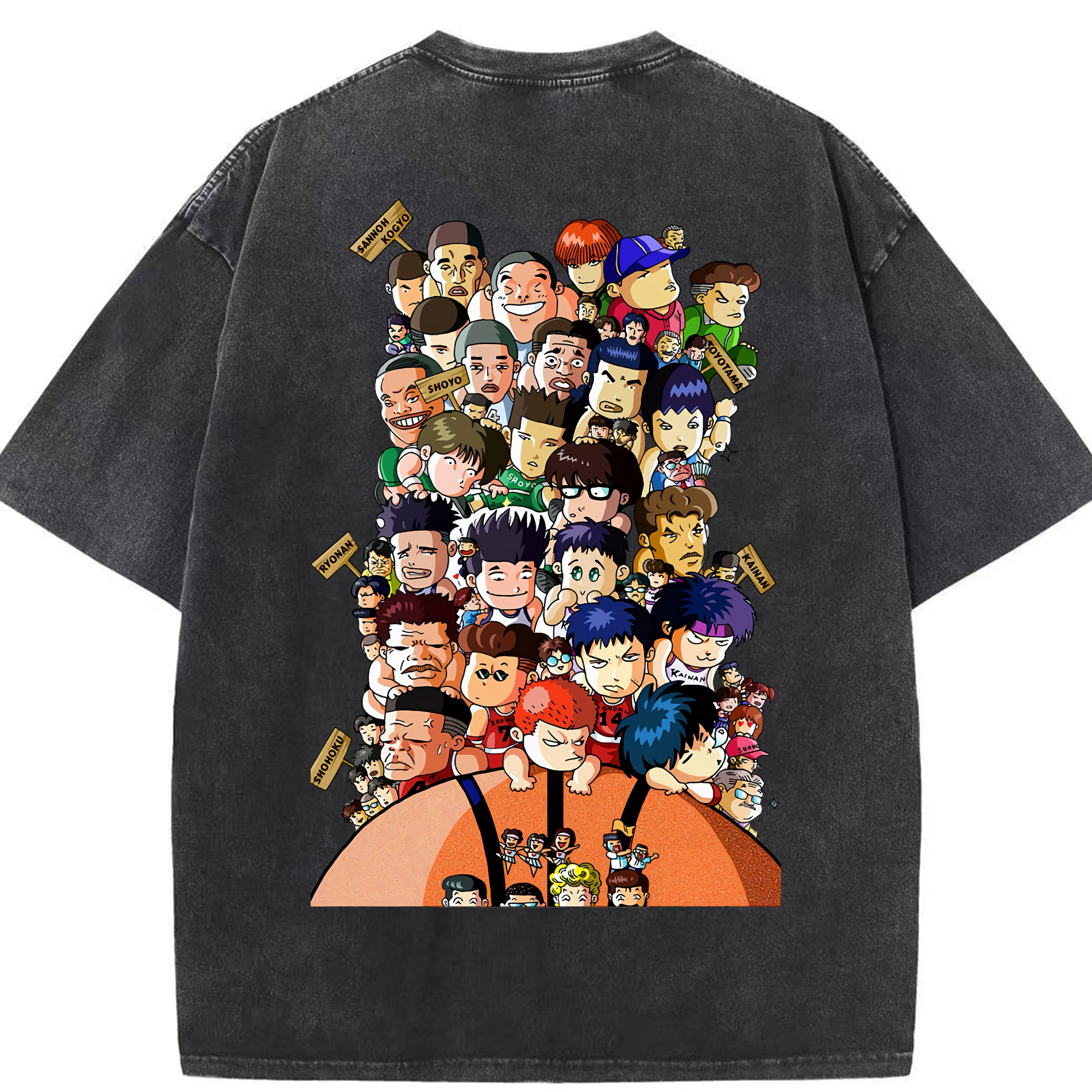 （画像用） SLAM DUNK／スラムダンク 綿100% ヴィンテージ風 半袖Tシャツ（背面プリント）