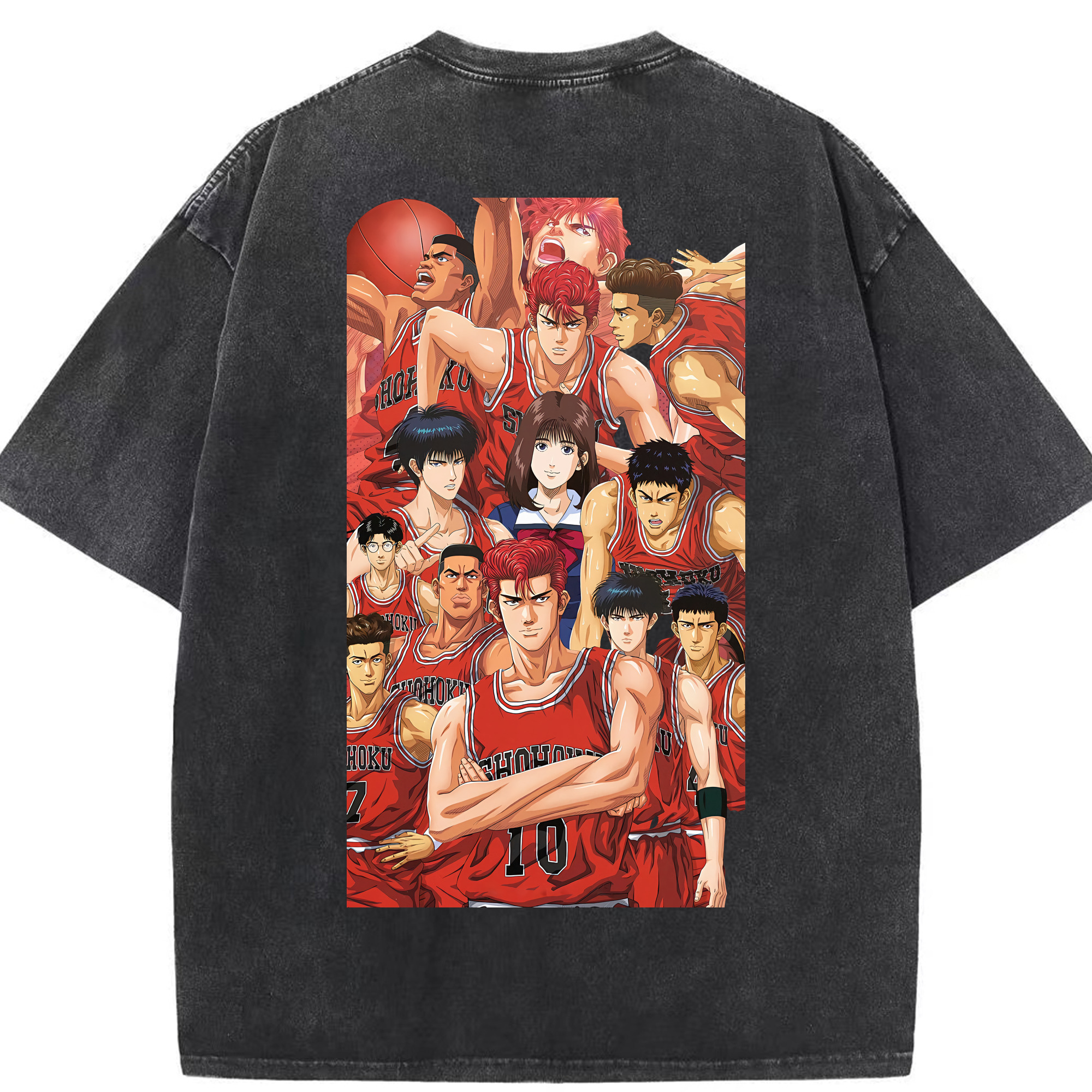 （画像用） SLAM DUNK／スラムダンク 綿100% ヴィンテージ風 半袖Tシャツ（背面プリント）