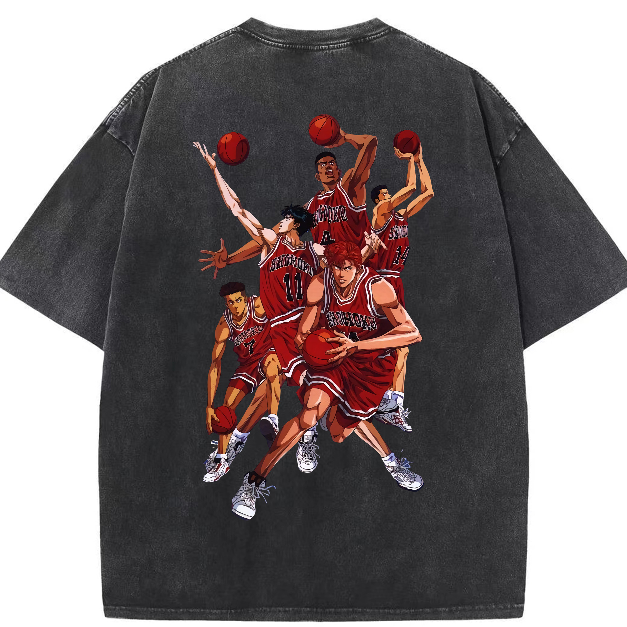 （画像用） SLAM DUNK／スラムダンク 綿100% ヴィンテージ風 半袖Tシャツ（背面プリント）