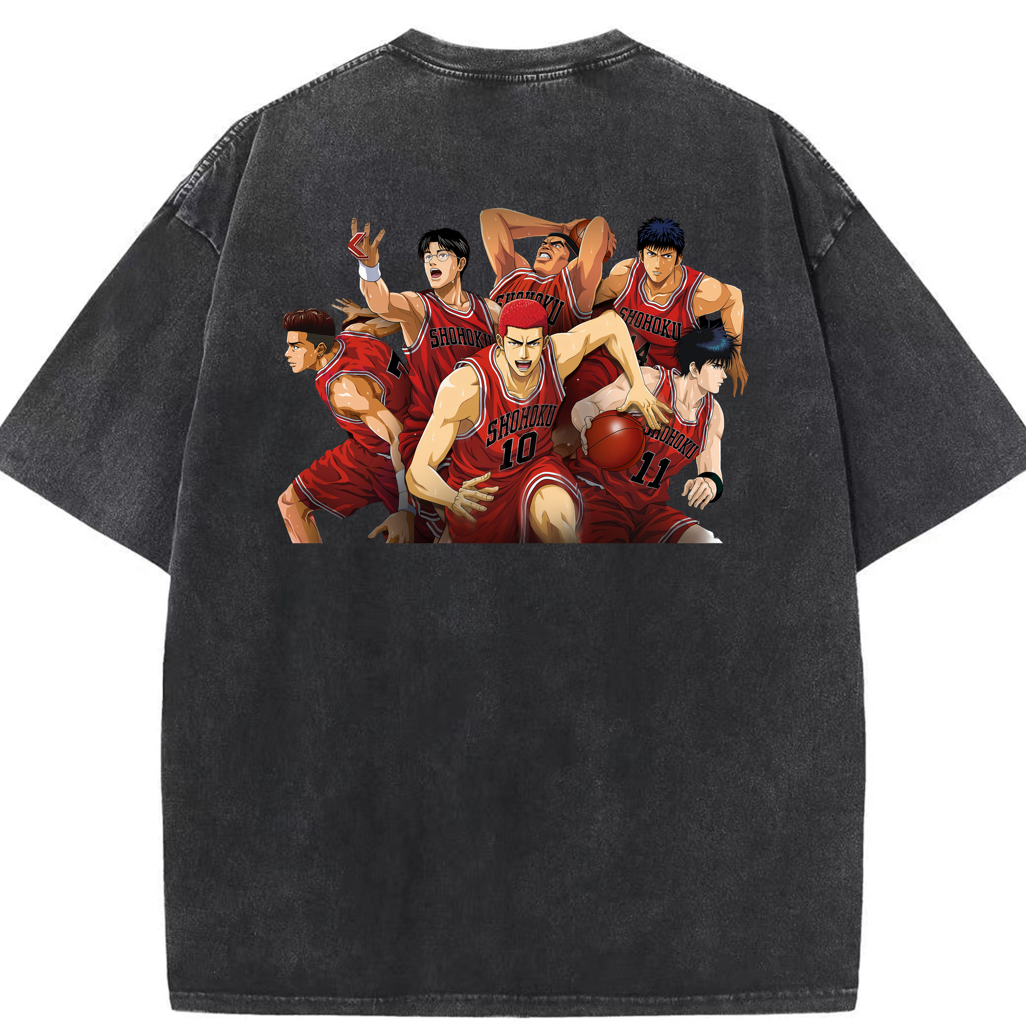 （画像用） SLAM DUNK／スラムダンク 綿100% ヴィンテージ風 半袖Tシャツ（背面プリント）