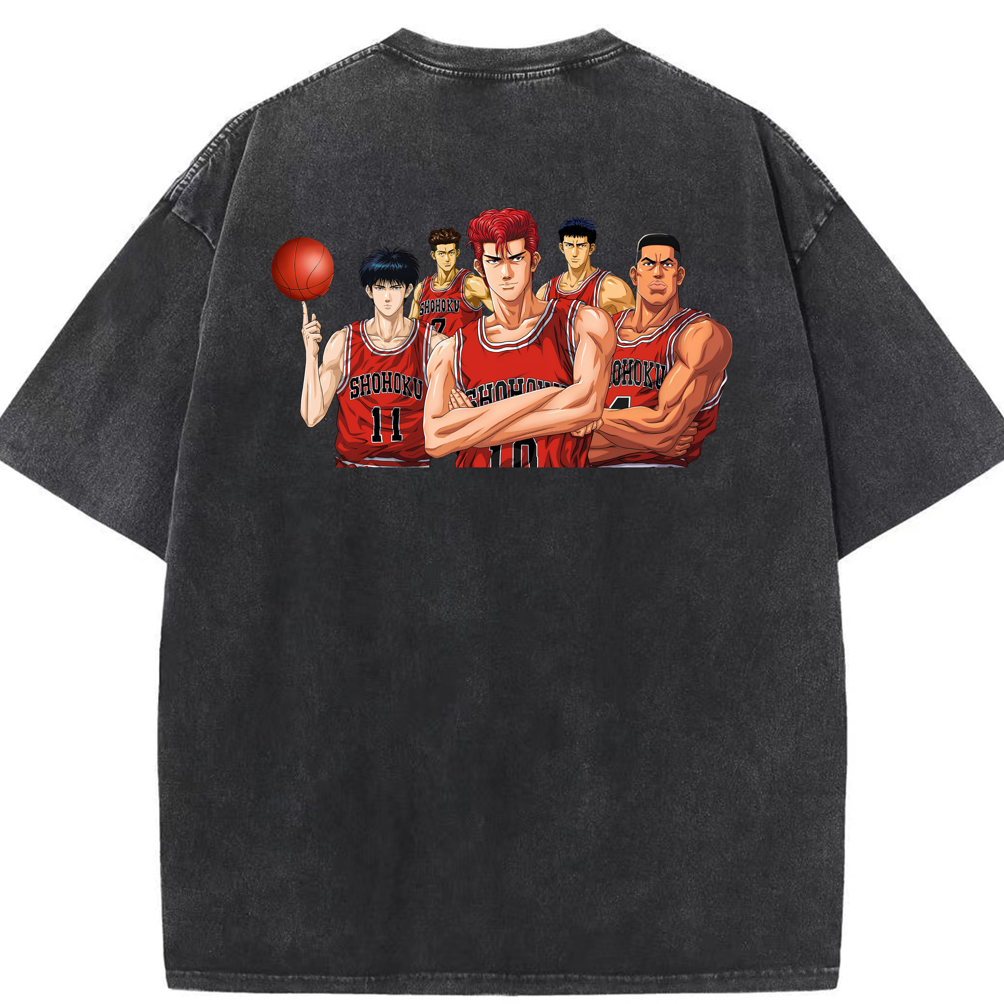 （画像用） SLAM DUNK／スラムダンク 綿100% ヴィンテージ風 半袖Tシャツ（背面プリント）