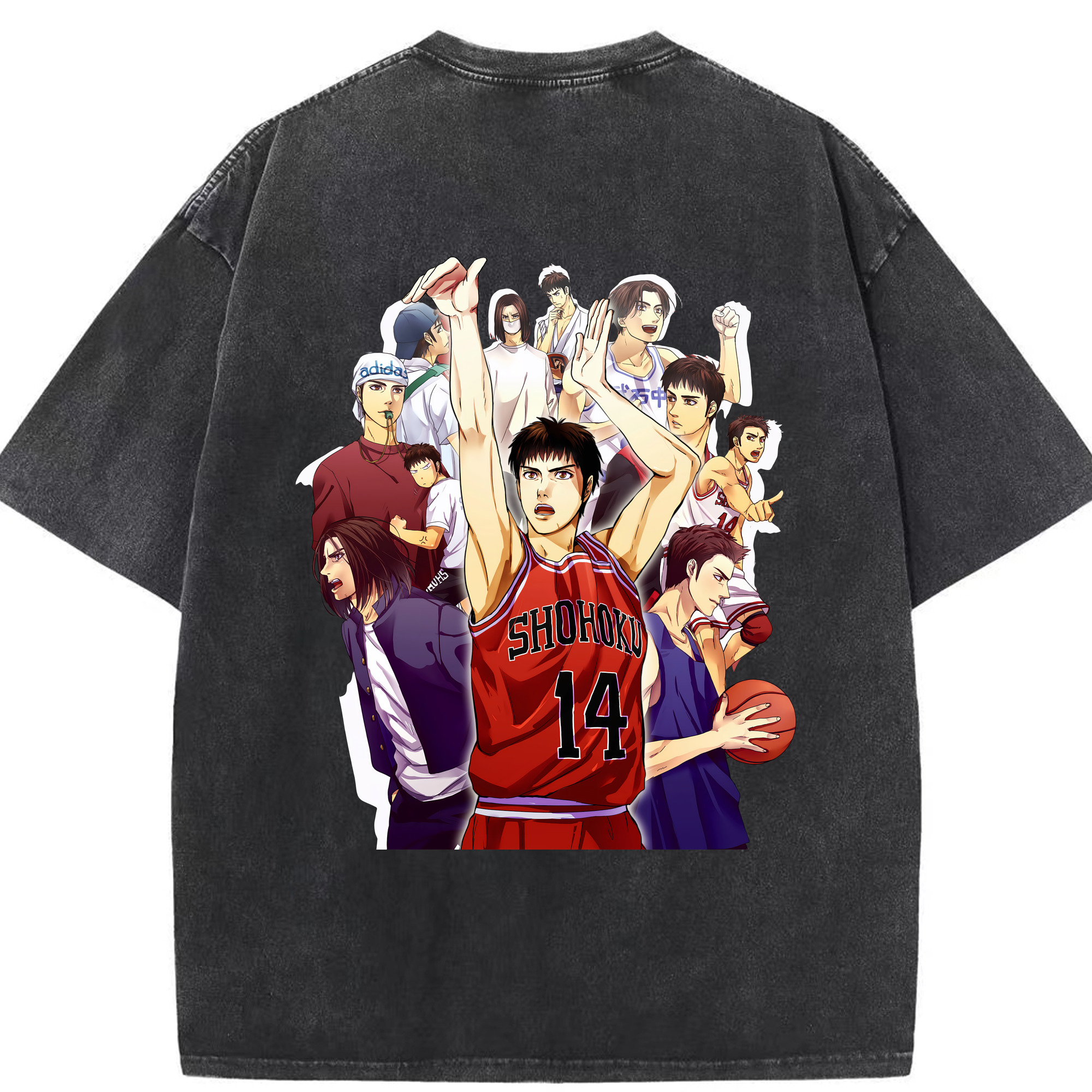 （画像用） SLAM DUNK／スラムダンク 綿100% ヴィンテージ風 半袖Tシャツ（背面プリント）