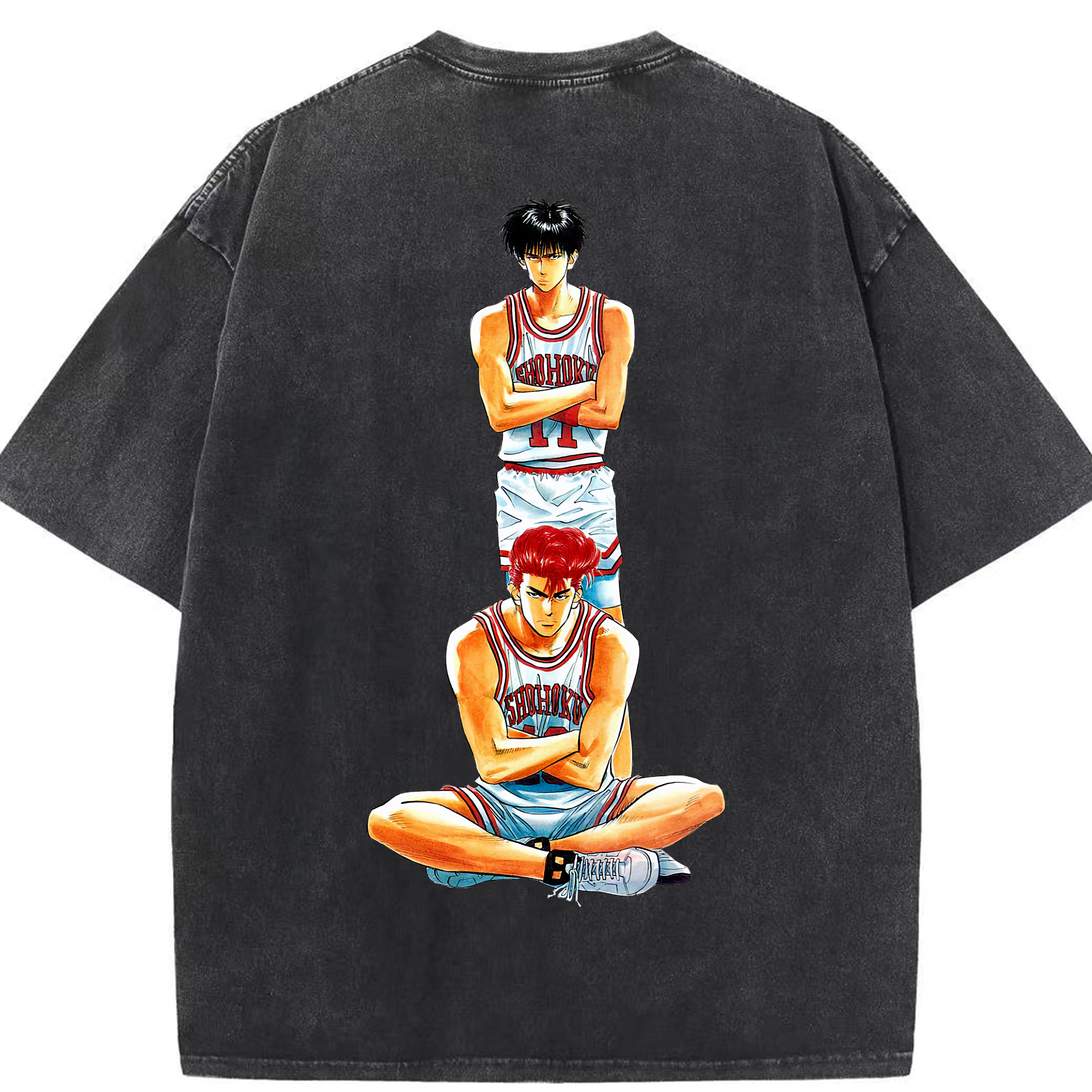 （画像用） SLAM DUNK／スラムダンク 綿100% ヴィンテージ風 半袖Tシャツ（背面プリント）