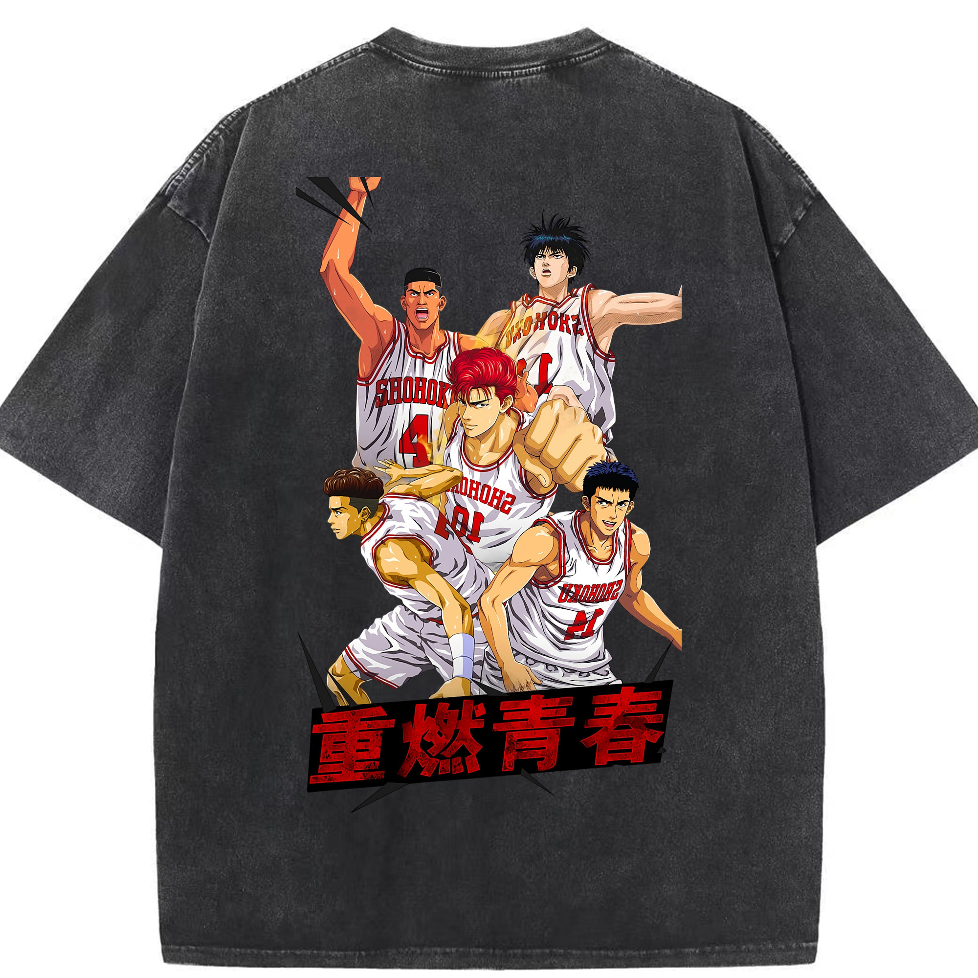 （画像用） SLAM DUNK／スラムダンク 綿100% ヴィンテージ風 半袖Tシャツ（背面プリント）