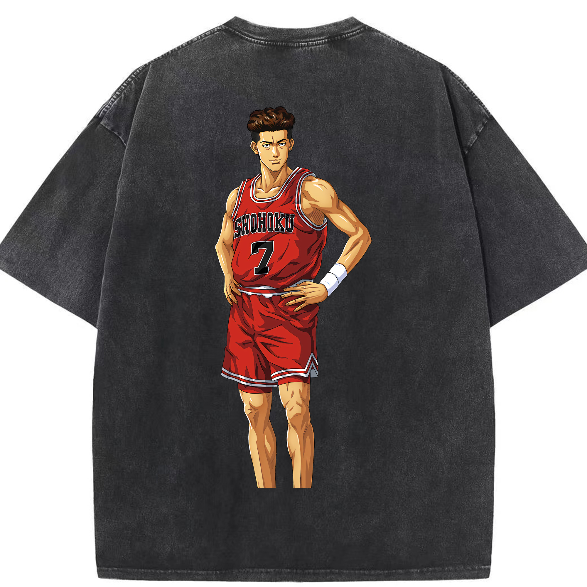 SLAM DUNK／スラムダンク 綿100% ヴィンテージ風 半袖Tシャツ（背面プリント）