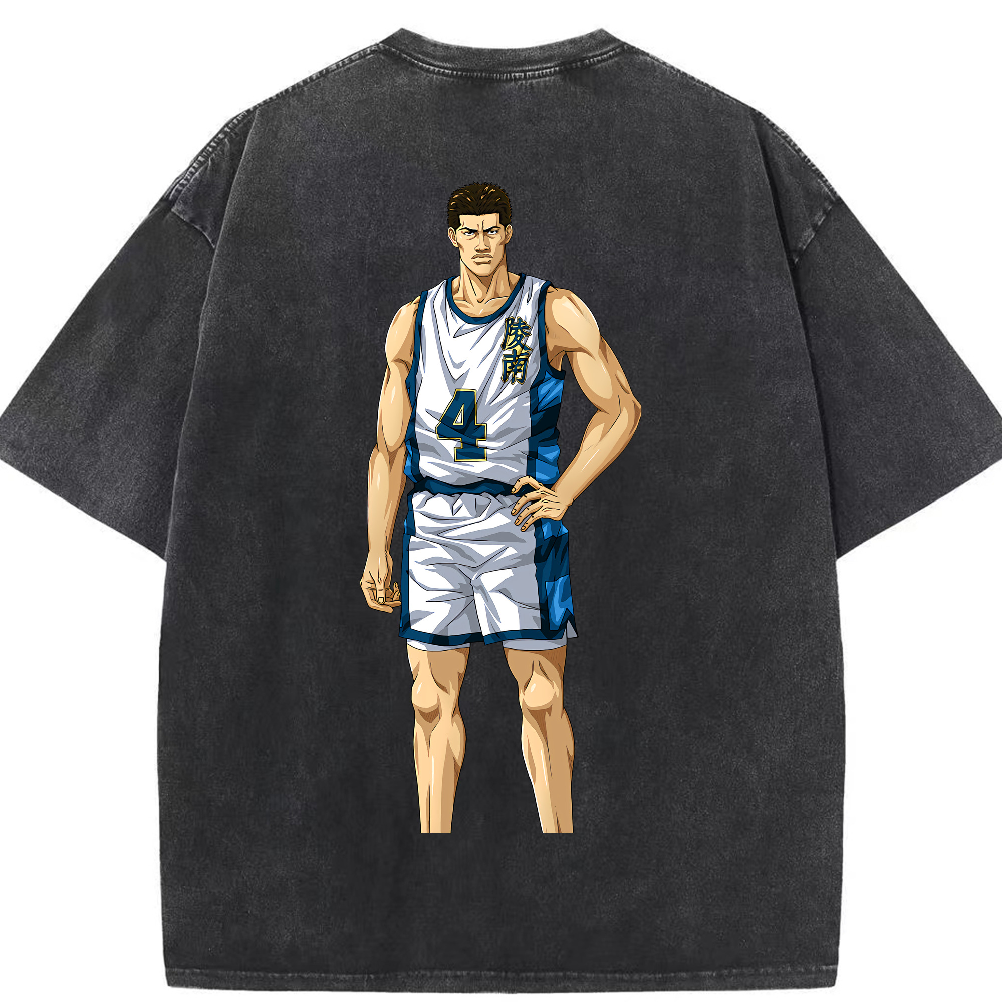 SLAM DUNK／スラムダンク 綿100% ヴィンテージ風 半袖Tシャツ（背面プリント）