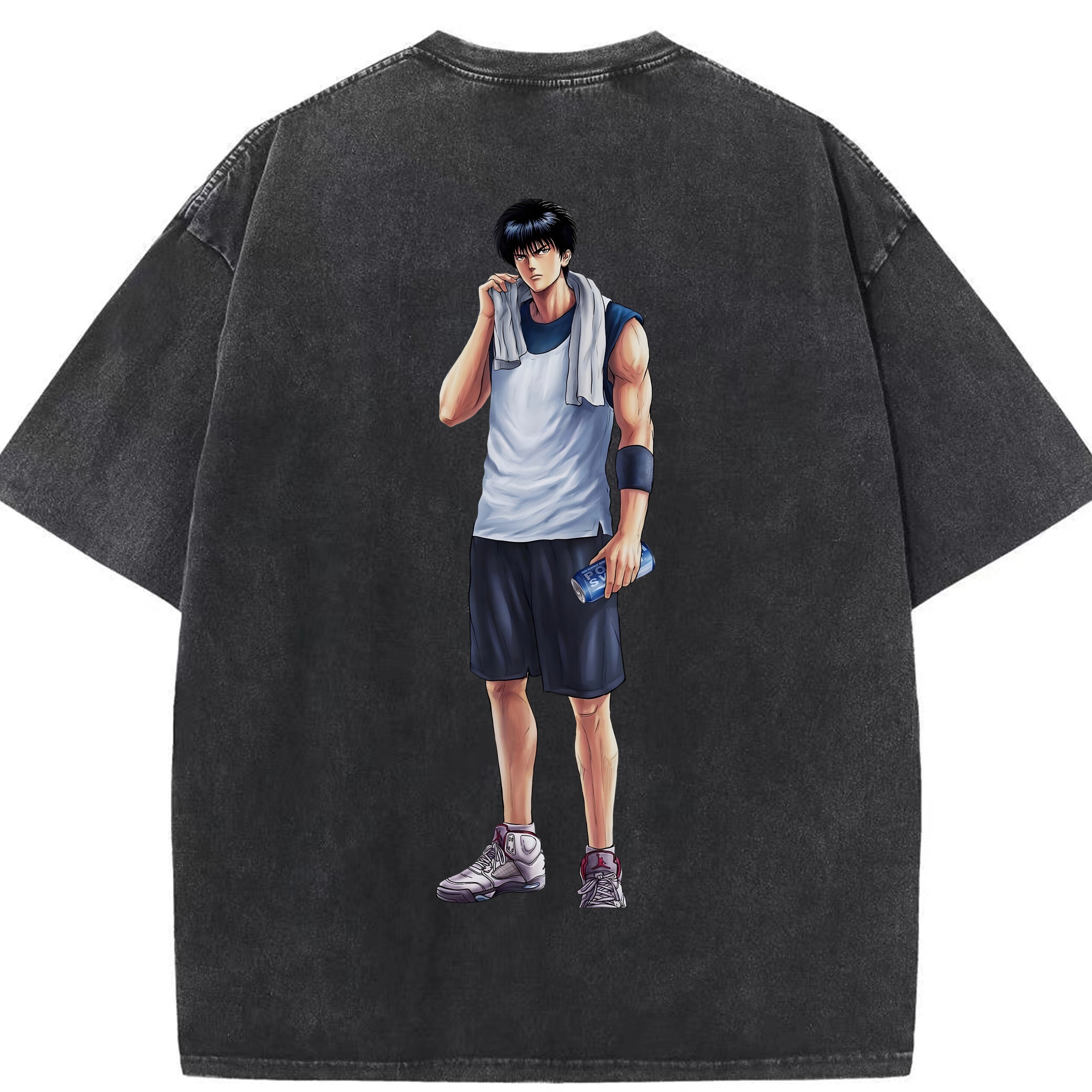 SLAM DUNK／スラムダンク 綿100% ヴィンテージ風 半袖Tシャツ（背面プリント）