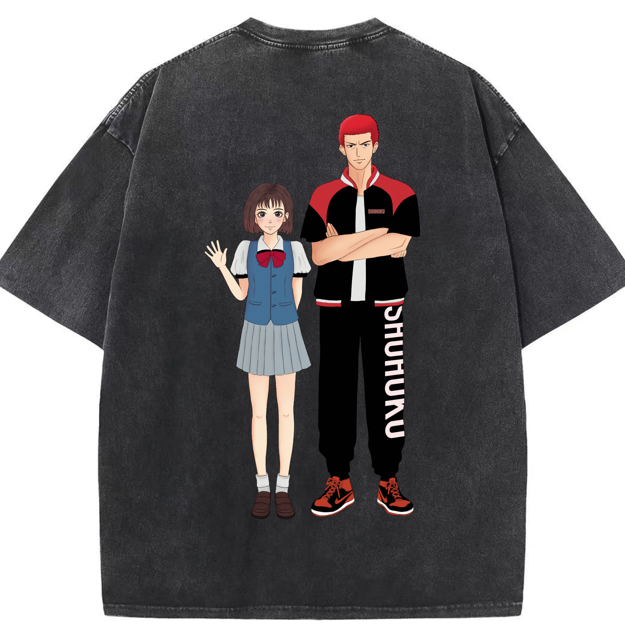 （画像用） SLAM DUNK／スラムダンク 綿100% ヴィンテージ風 半袖Tシャツ（背面プリント）