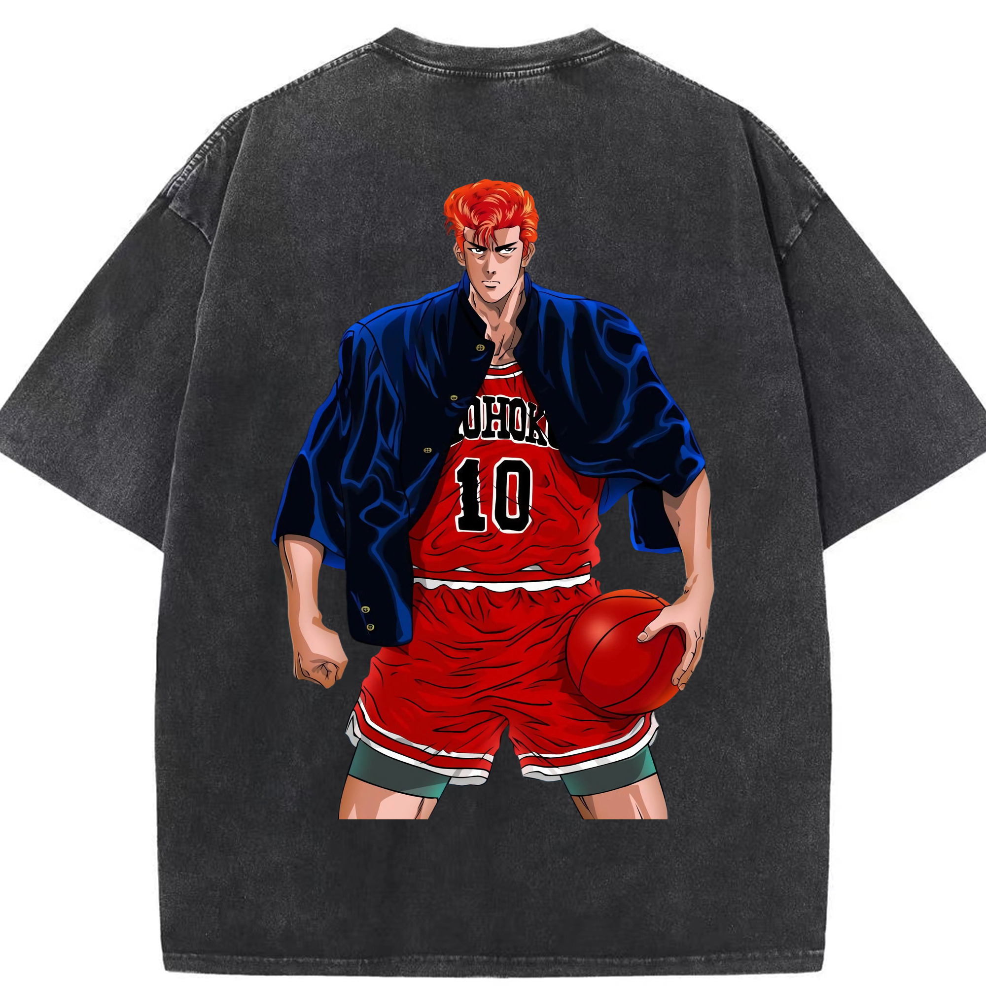 （画像用） SLAM DUNK／スラムダンク 綿100% ヴィンテージ風 半袖Tシャツ（背面プリント）