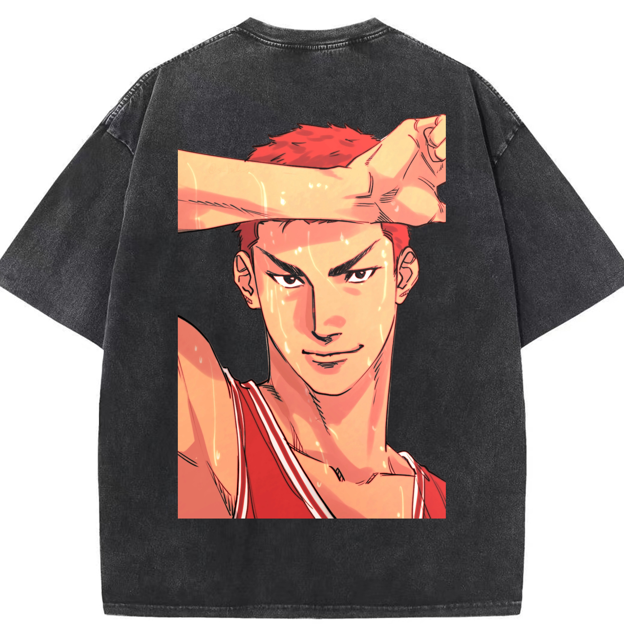 （画像用） SLAM DUNK／スラムダンク 綿100% ヴィンテージ風 半袖Tシャツ（背面プリント）