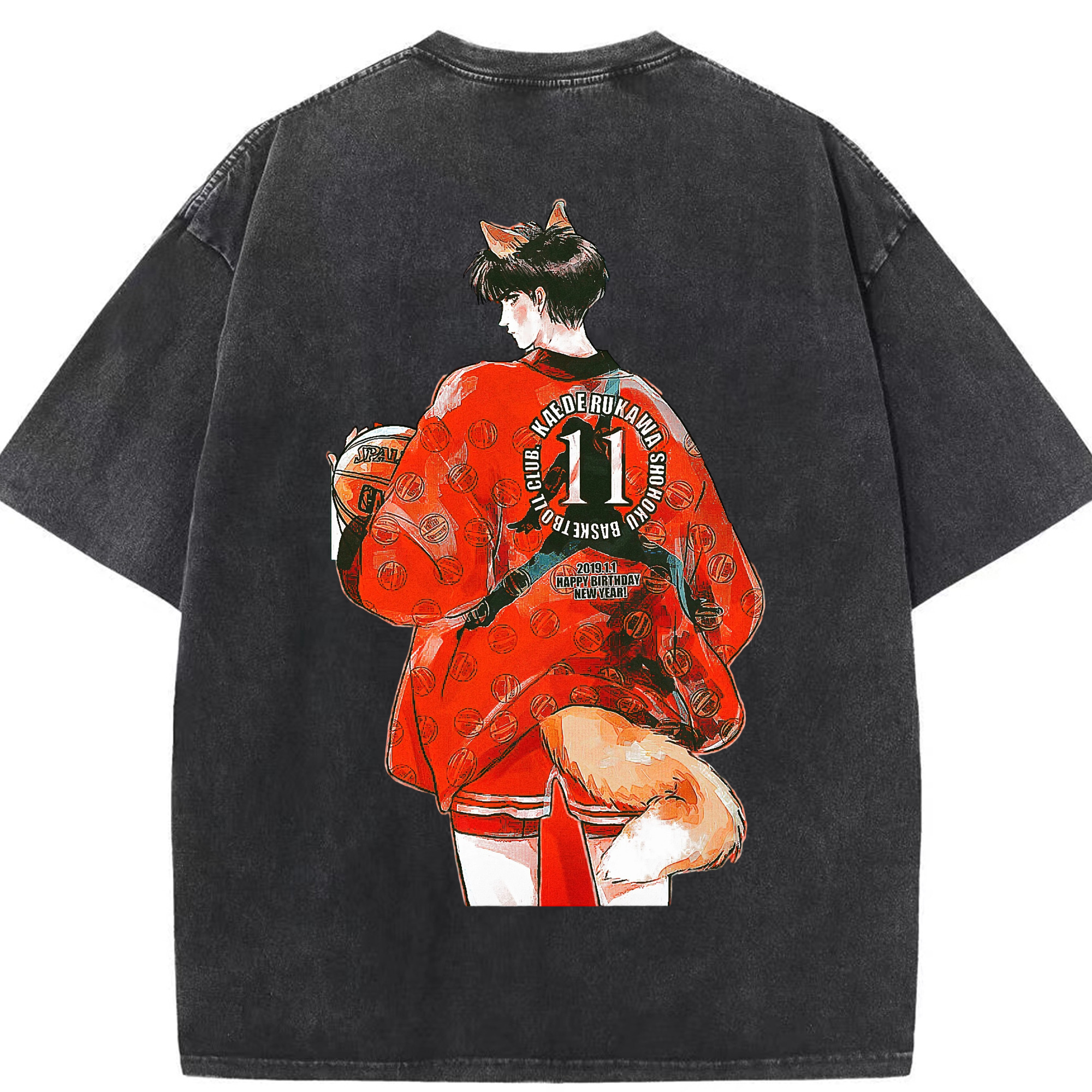 （画像用） SLAM DUNK／スラムダンク 綿100% ヴィンテージ風 半袖Tシャツ（背面プリント）
