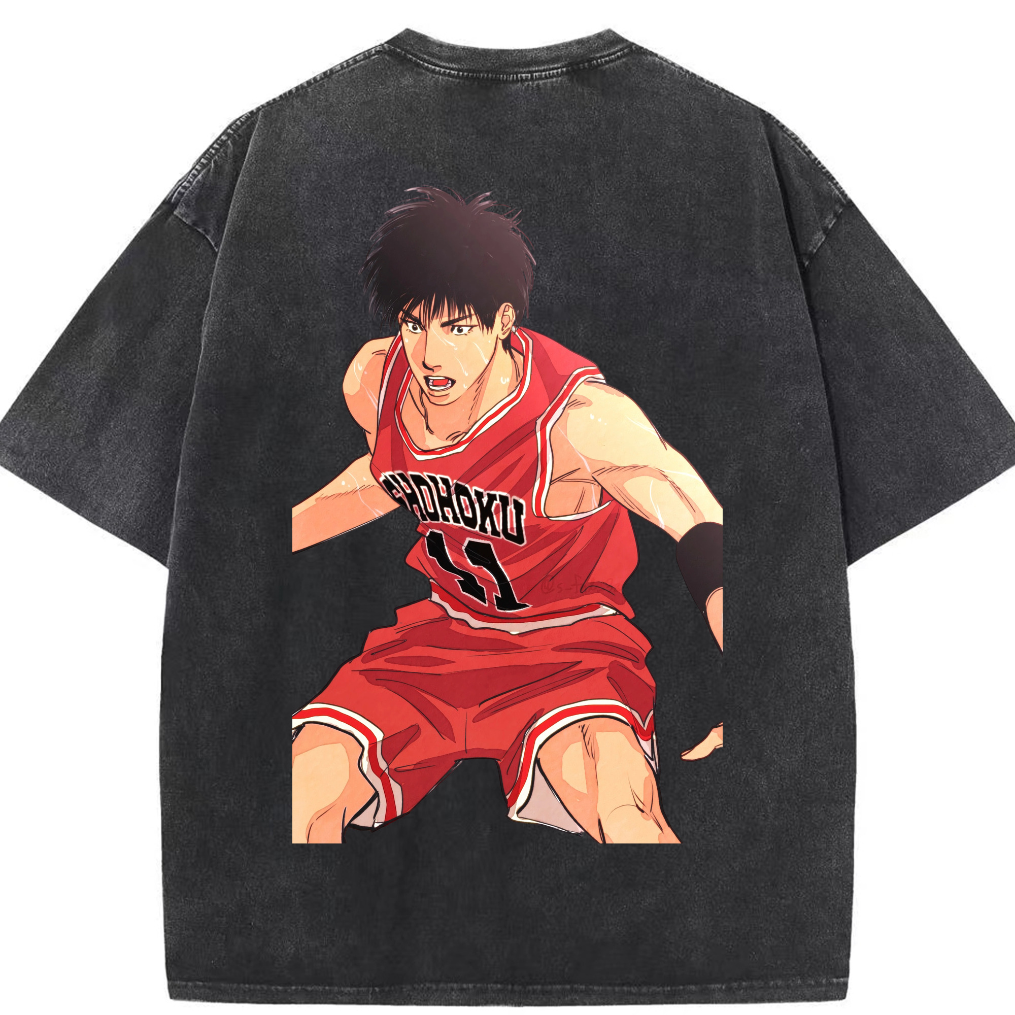 （画像用） SLAM DUNK／スラムダンク 綿100% ヴィンテージ風 半袖Tシャツ（背面プリント）