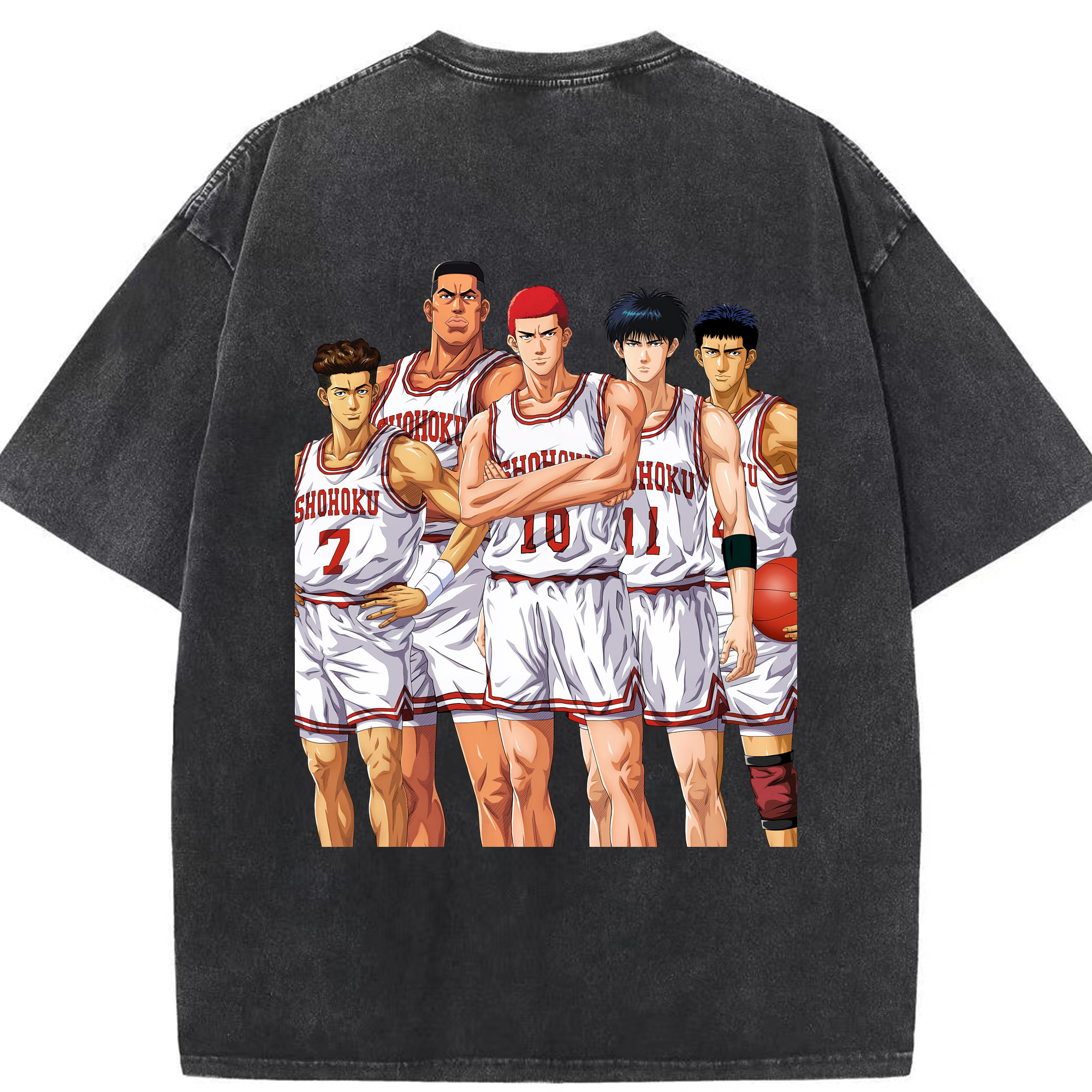 （画像用） SLAM DUNK／スラムダンク 綿100% ヴィンテージ風 半袖Tシャツ（背面プリント）
