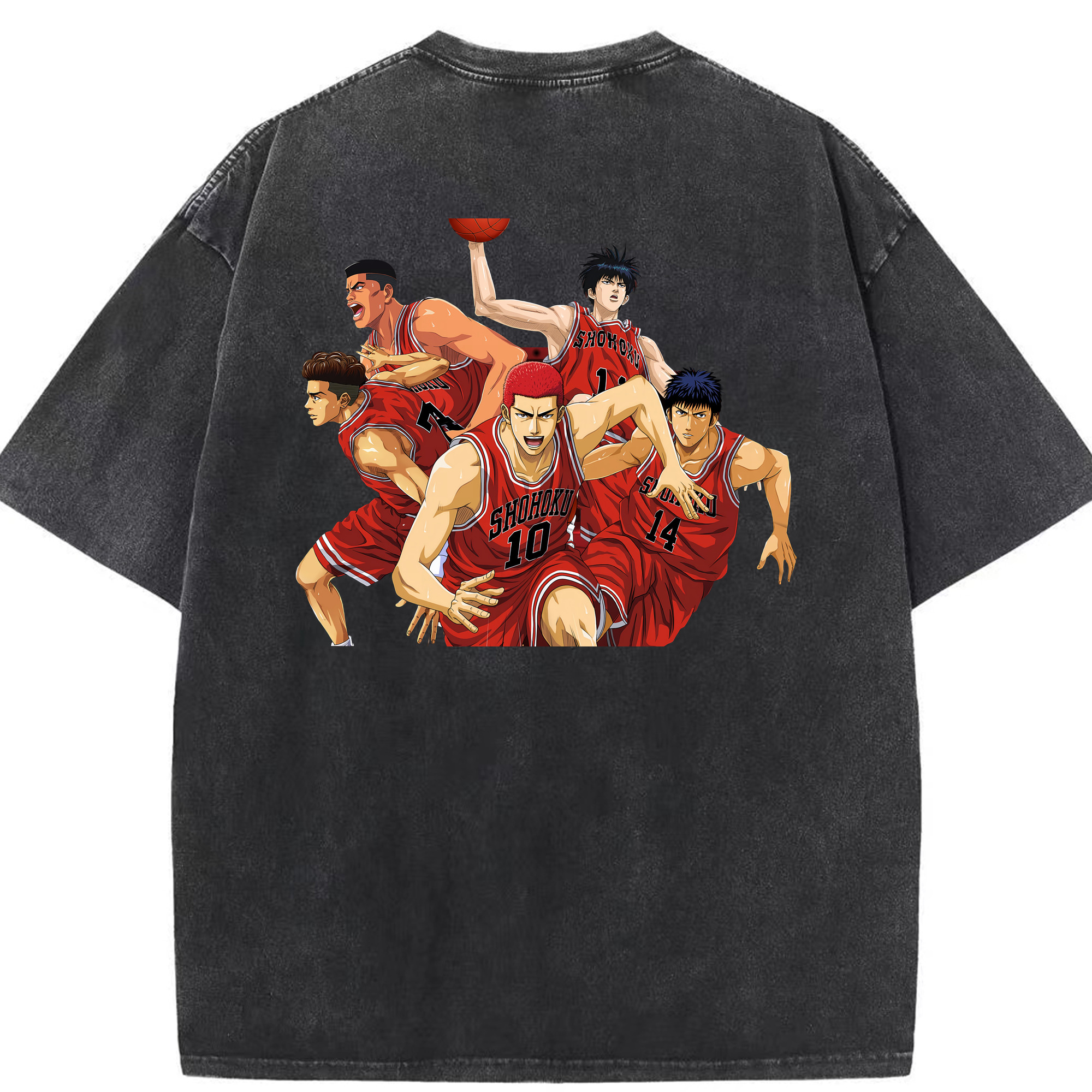 （画像用） SLAM DUNK／スラムダンク 綿100% ヴィンテージ風 半袖Tシャツ（背面プリント）