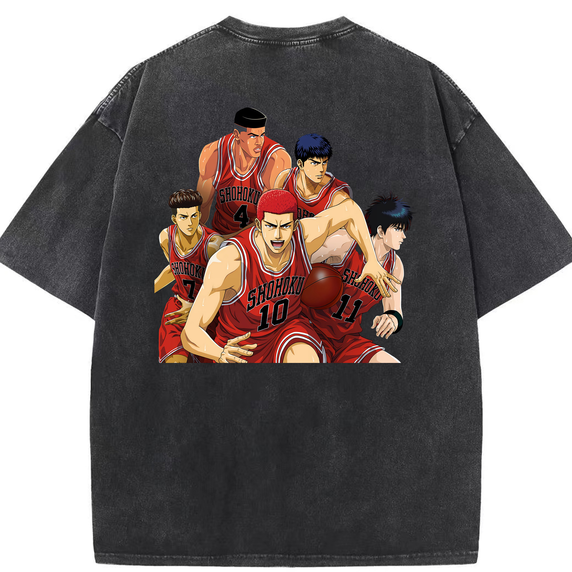 （画像用） SLAM DUNK／スラムダンク 綿100% ヴィンテージ風 半袖Tシャツ（背面プリント）